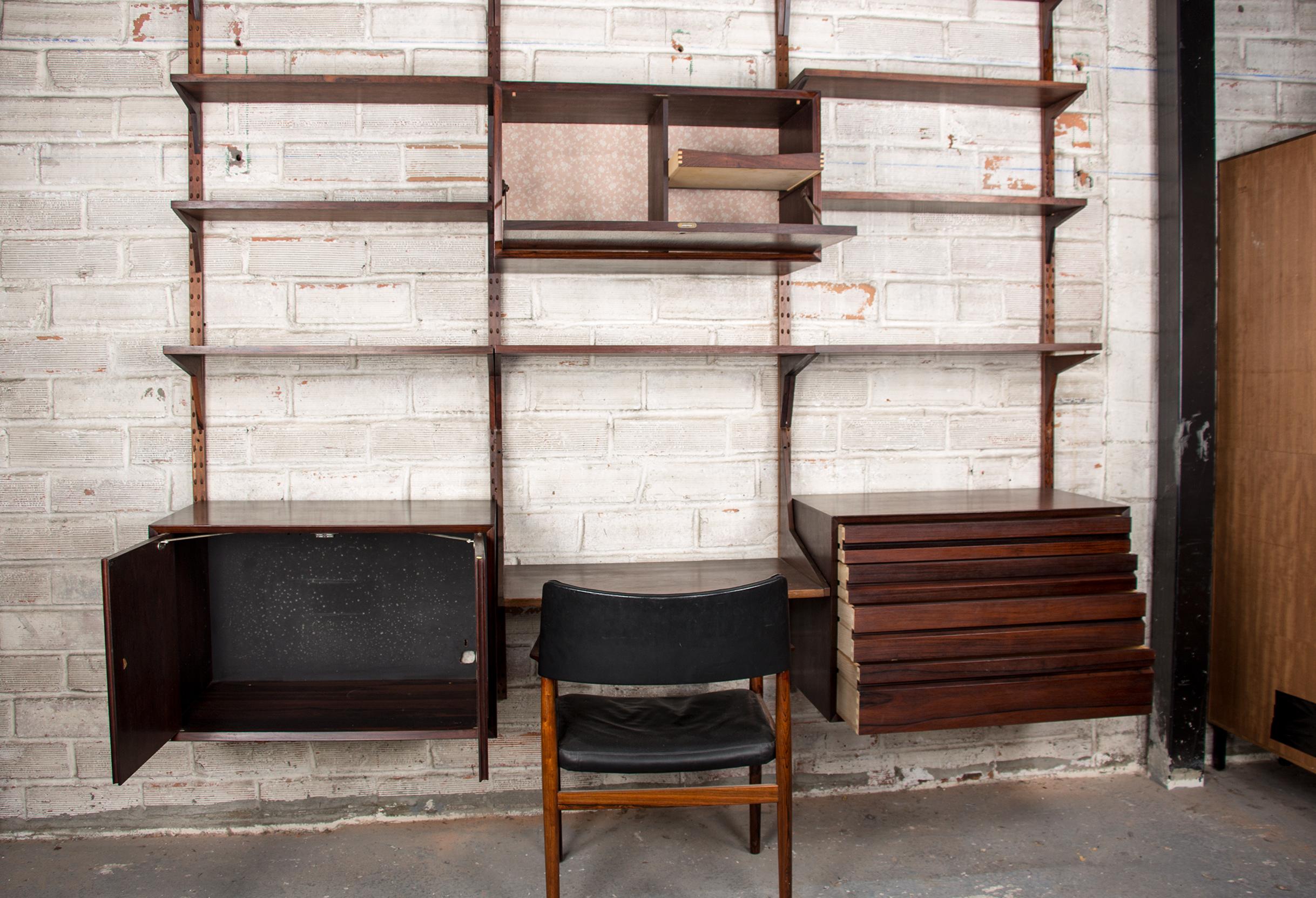 Large Danish modular shelf in Rosewood by Poul Cadovius 1960. For Sale 6