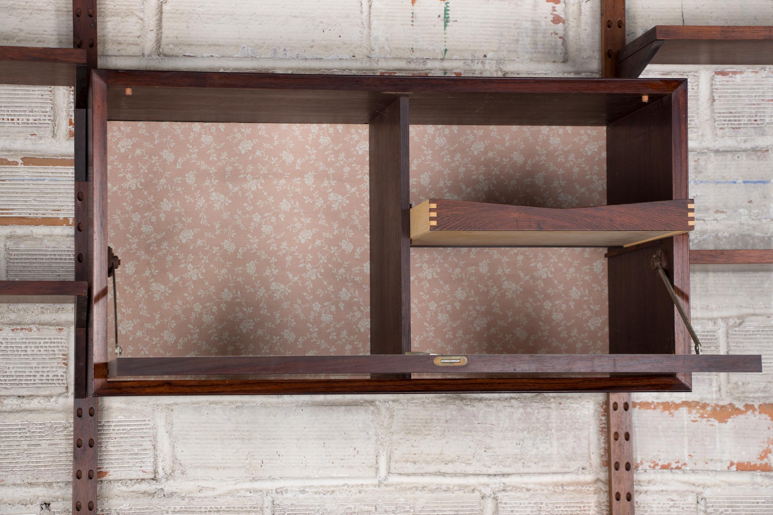 Large Danish modular shelf in Rosewood by Poul Cadovius 1960. For Sale 7