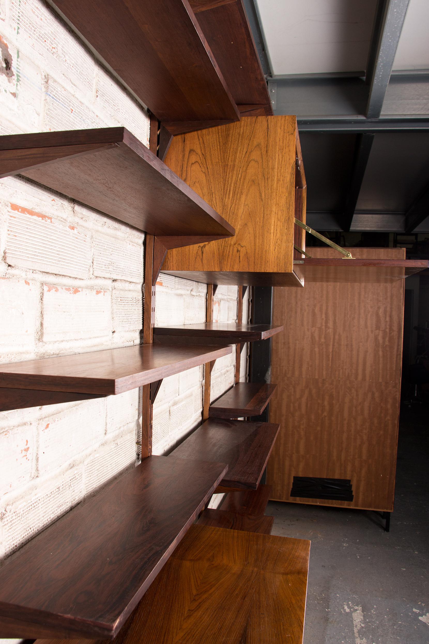 Large Danish modular shelf in Rosewood by Poul Cadovius 1960. 7
