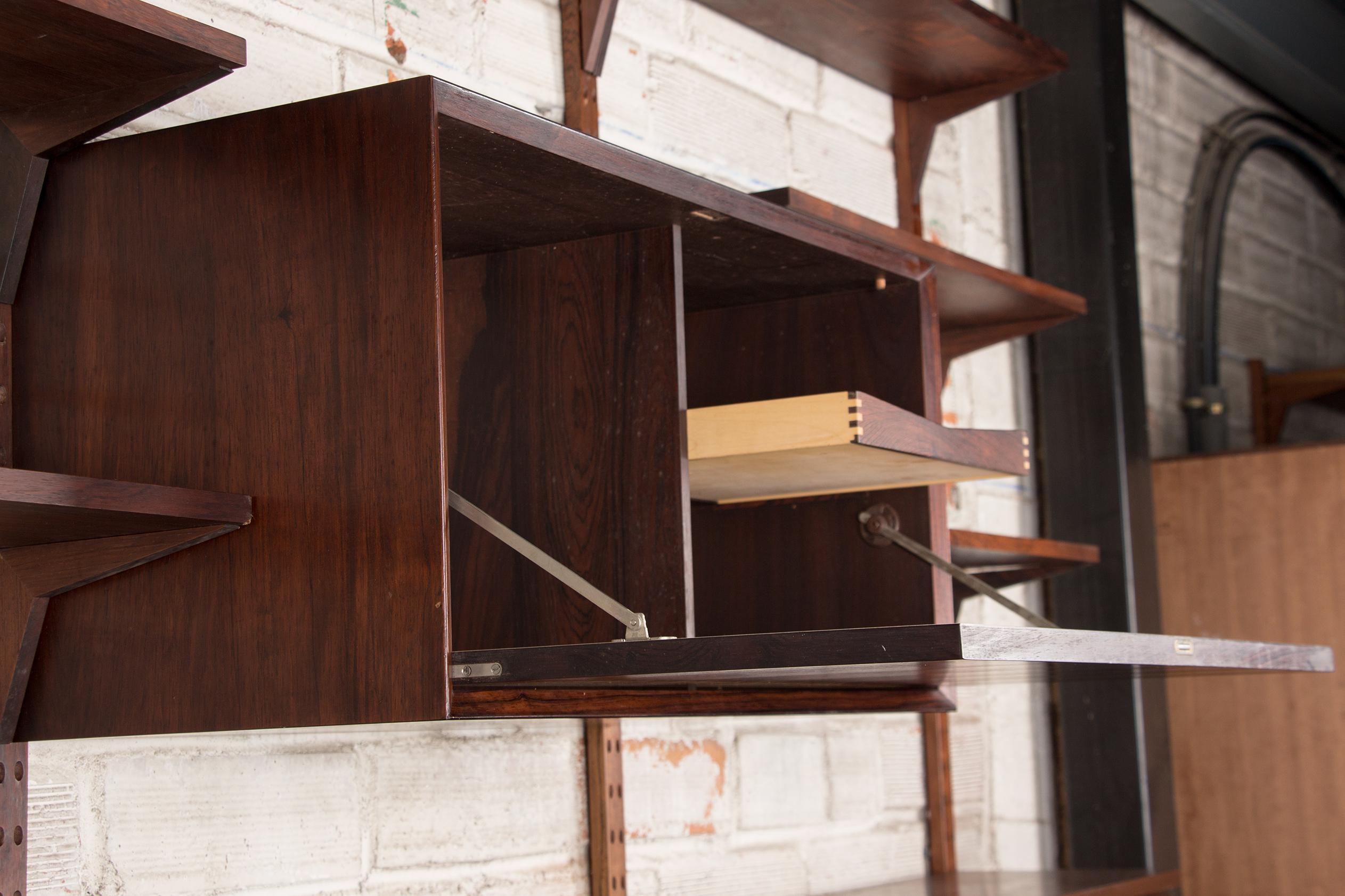 Large Danish modular shelf in Rosewood by Poul Cadovius 1960. For Sale 8