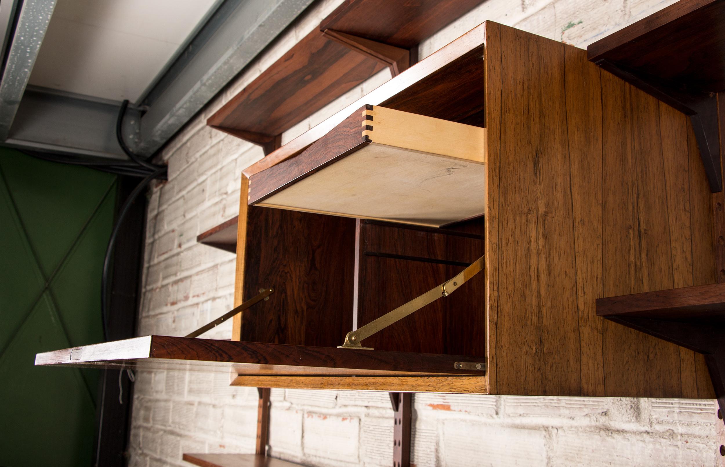 Large Danish modular shelf in Rosewood by Poul Cadovius 1960. 10
