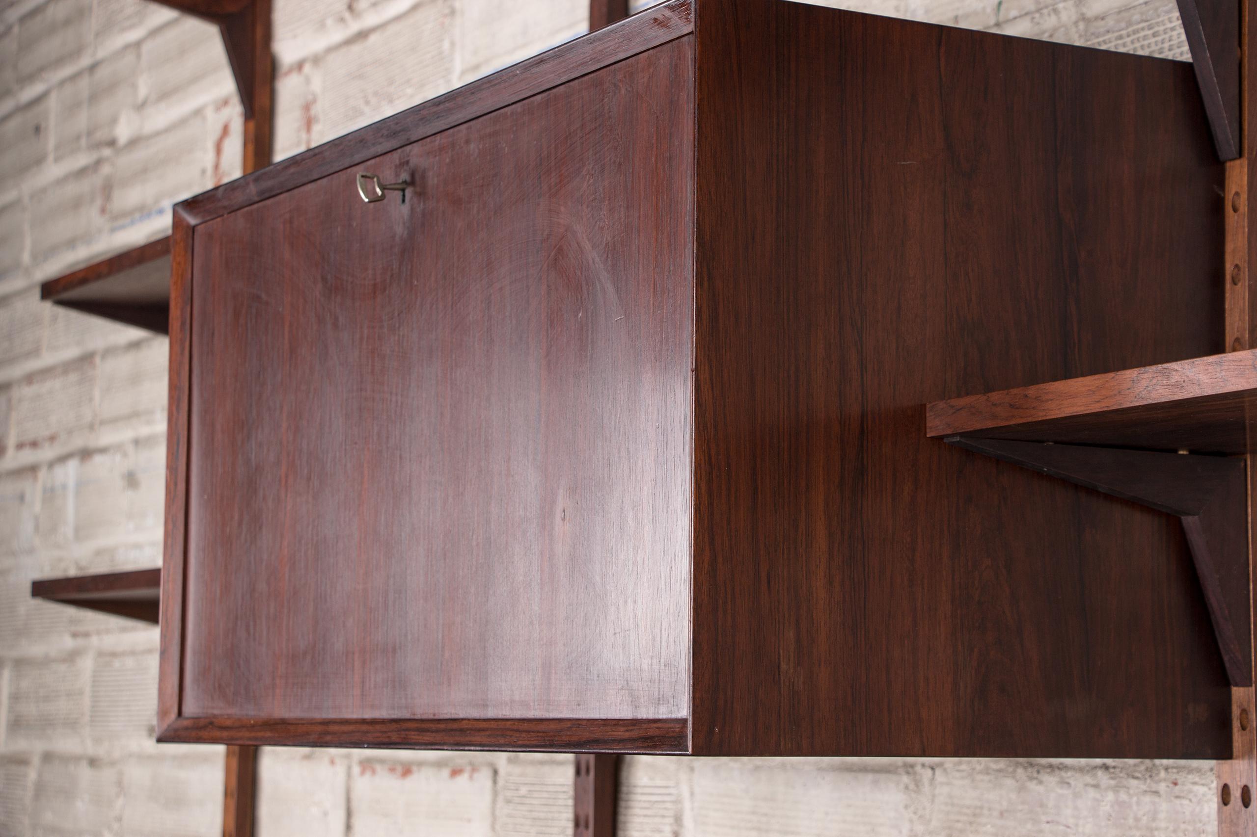 Large Danish modular shelf in Rosewood by Poul Cadovius 1960. For Sale 15