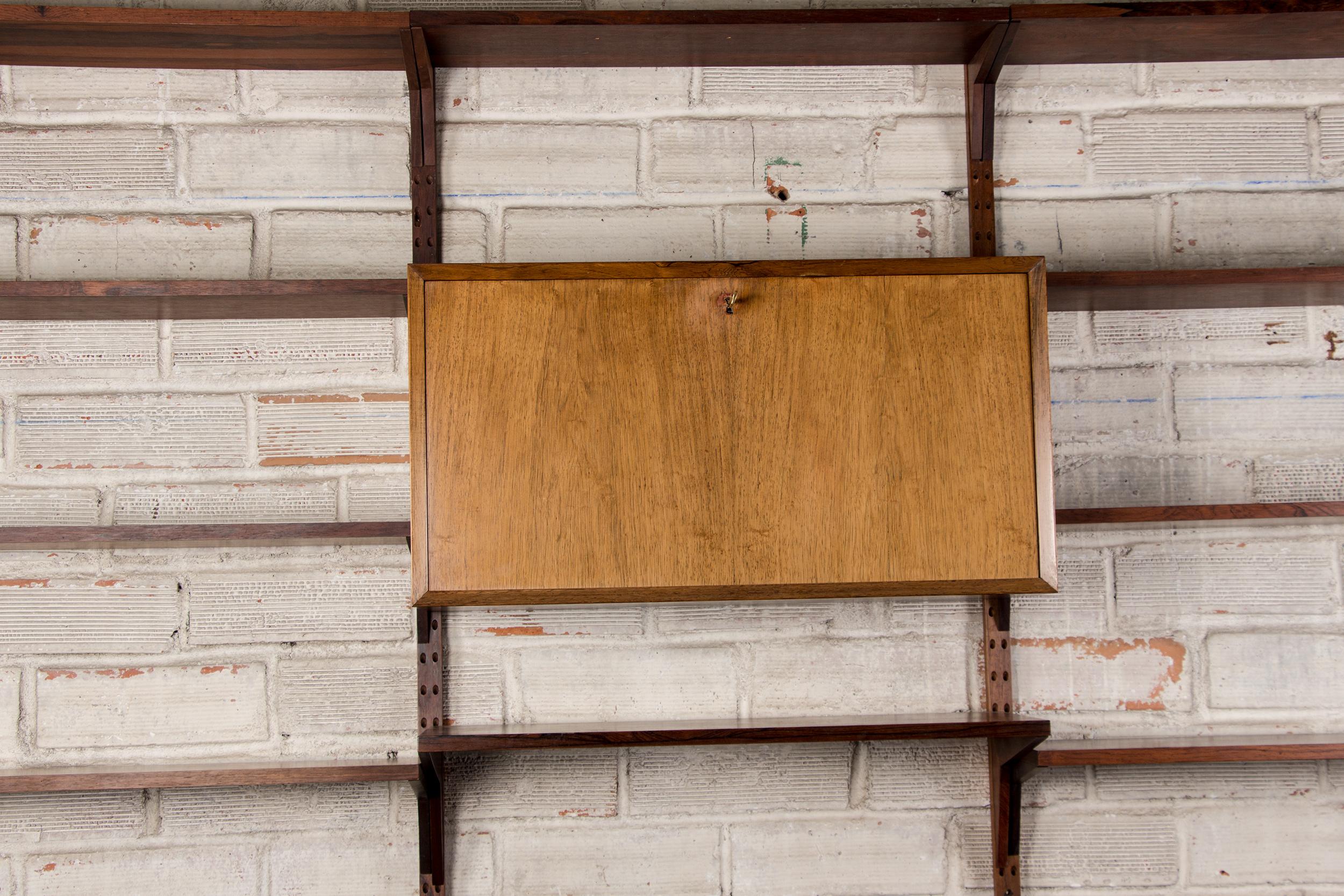 Scandinavian Modern Large Danish modular shelf in Rosewood by Poul Cadovius 1960.