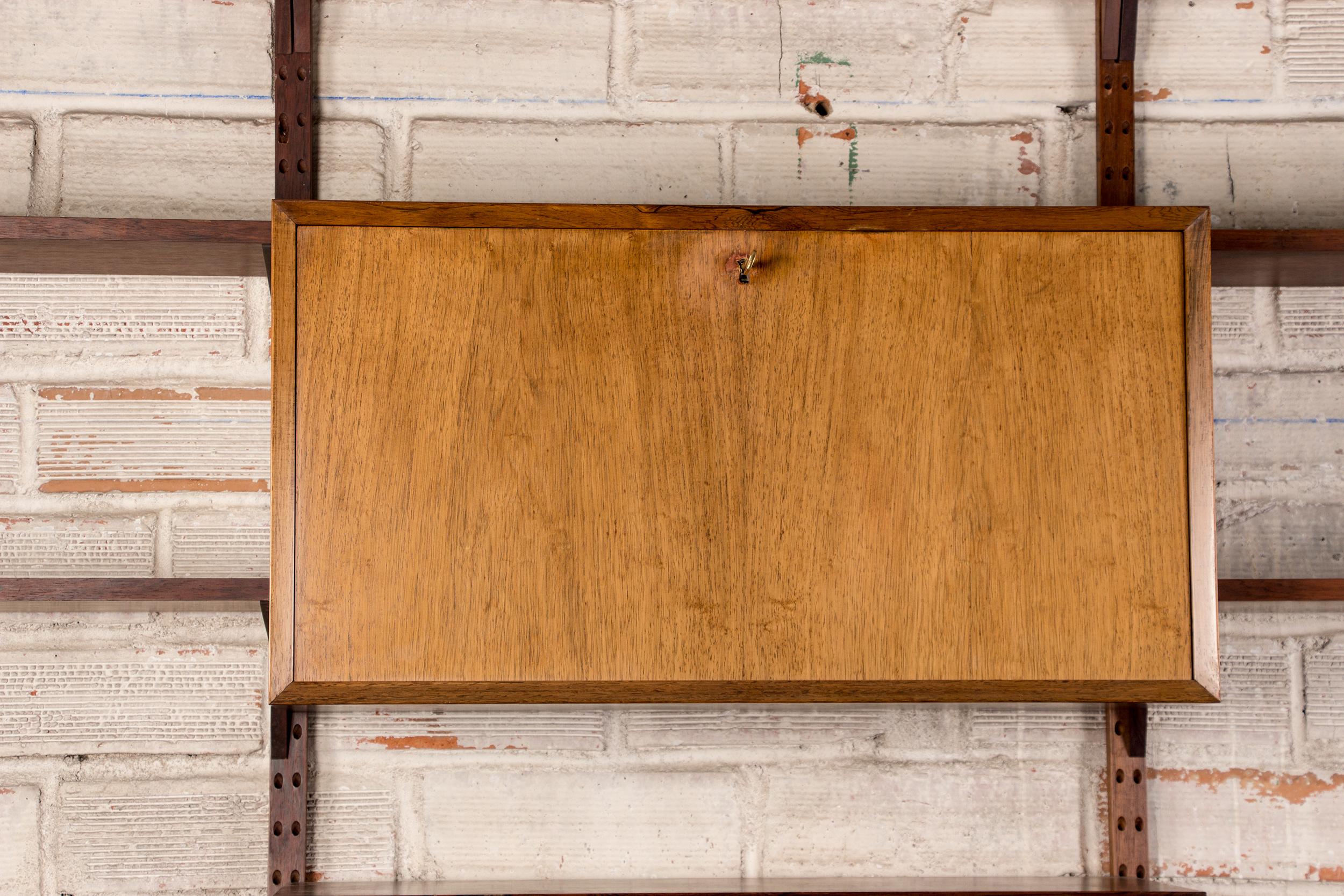 Large Danish modular shelf in Rosewood by Poul Cadovius 1960. In Good Condition In JOINVILLE-LE-PONT, FR