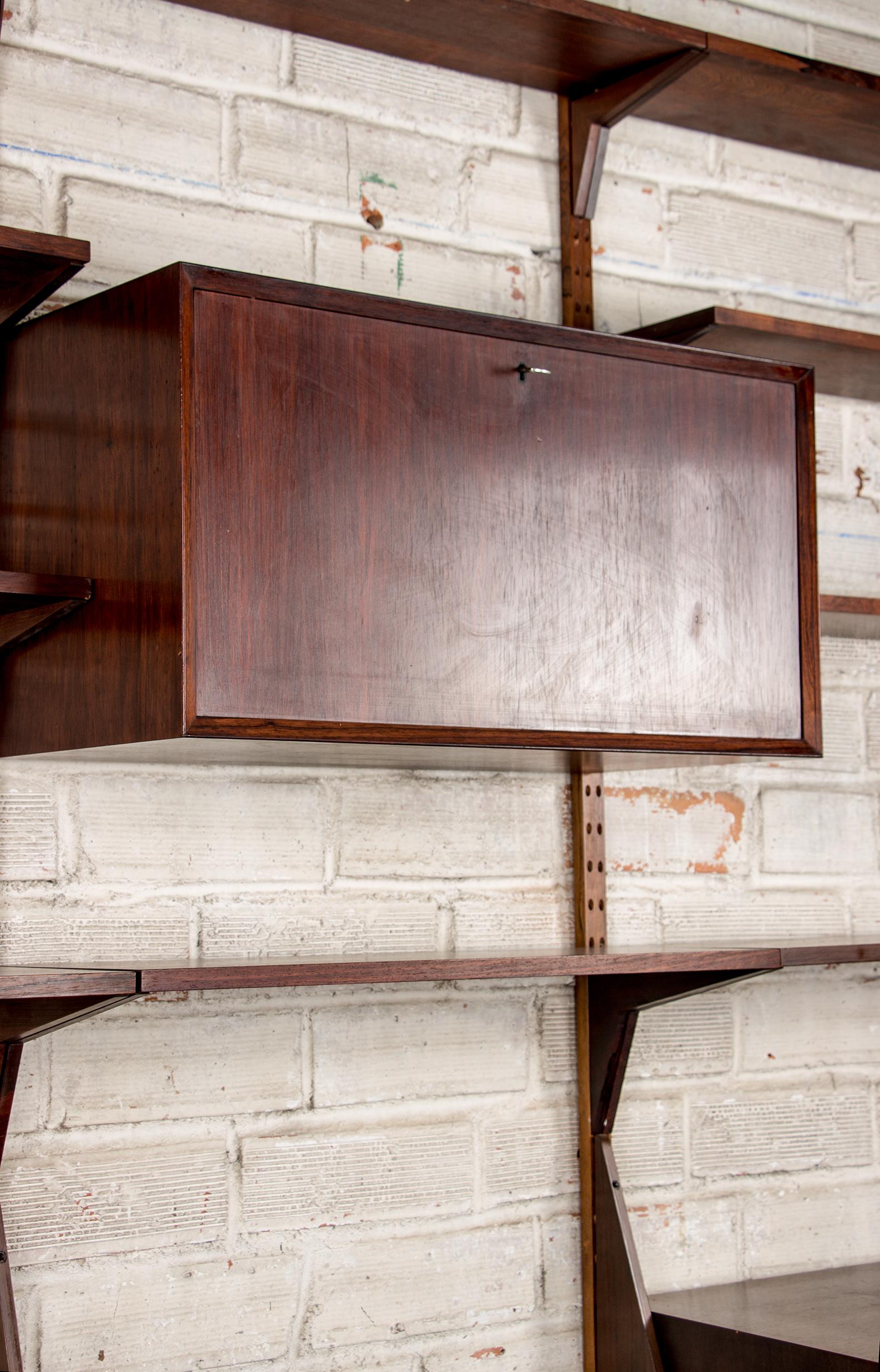 Large Danish modular shelf in Rosewood by Poul Cadovius 1960. For Sale 1