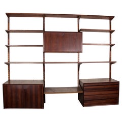 Large Danish modular shelf in Rosewood by Poul Cadovius 1960.
