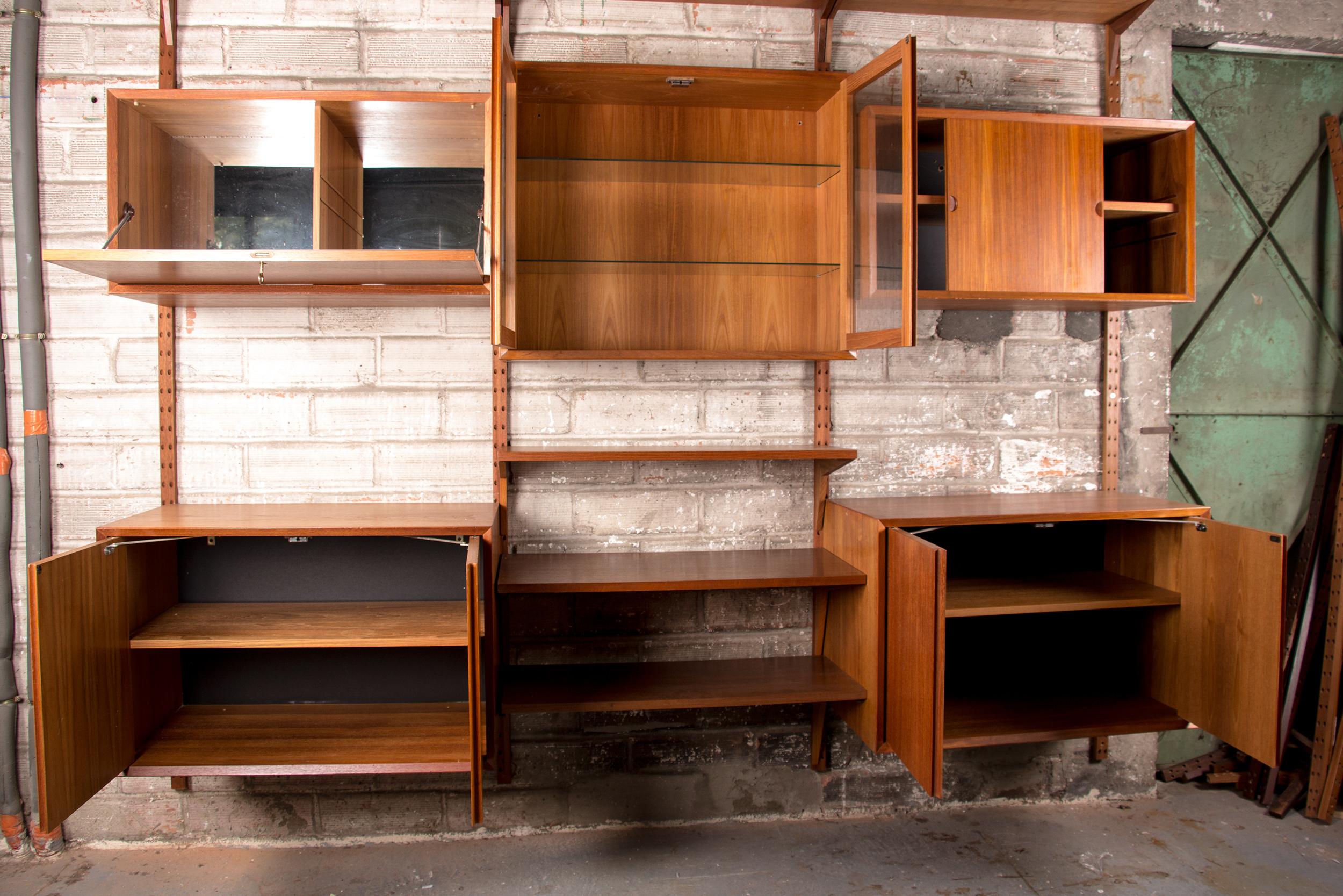 Großes dänisches modulares Regal aus Teakholz von Poul Cadovius, 1960. 6