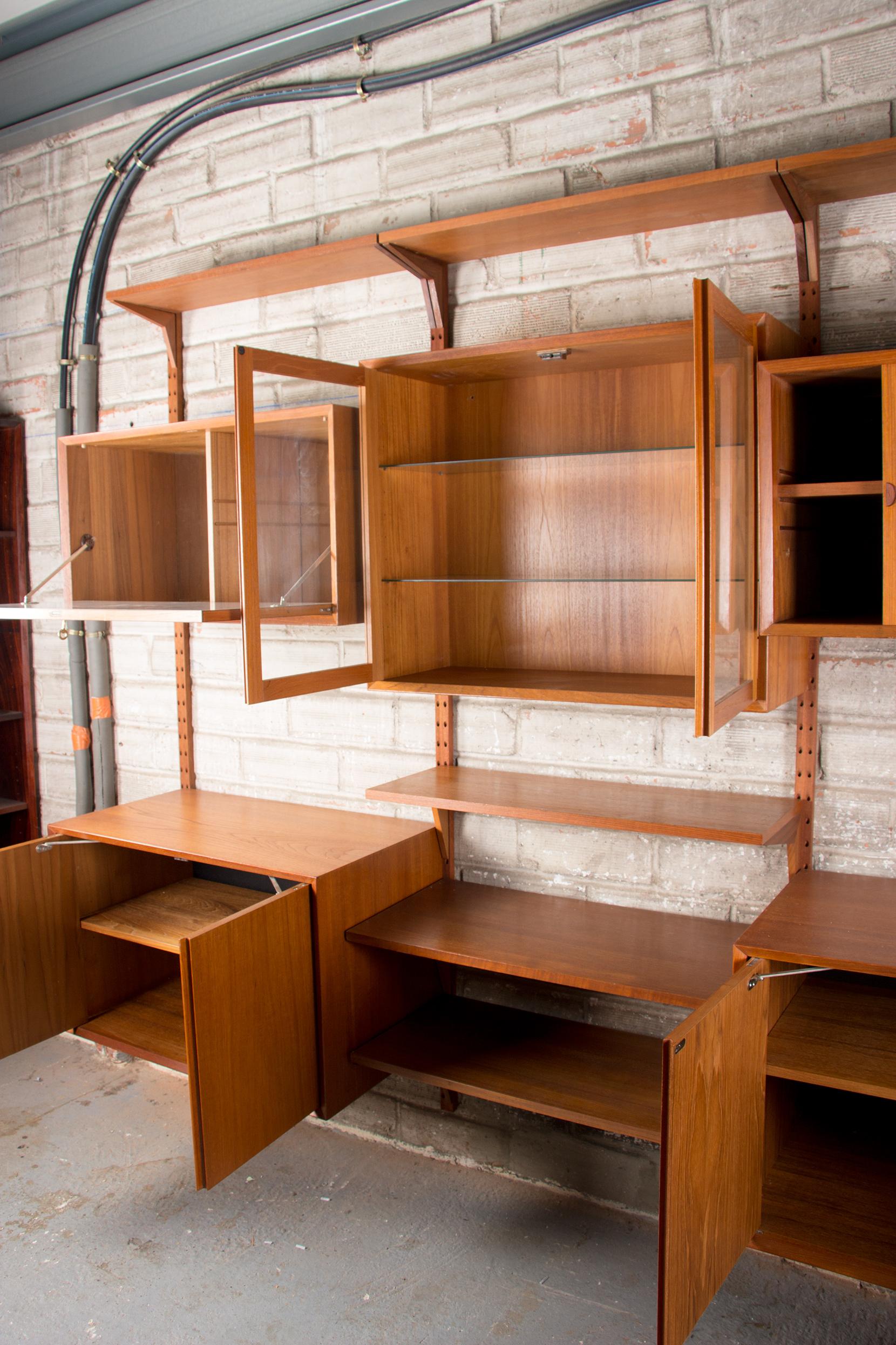 Großes dänisches modulares Regal aus Teakholz von Poul Cadovius, 1960. 9
