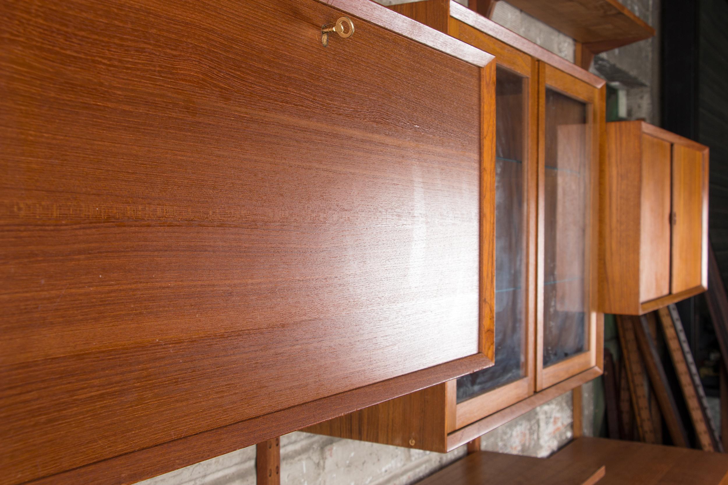 Großes dänisches modulares Regal aus Teakholz von Poul Cadovius, 1960. 13