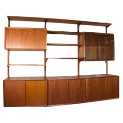 Large Danish modular teak shelf by Poul Cadovius 1960.