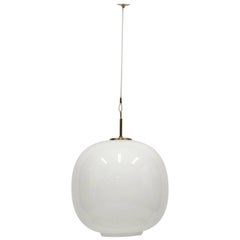 Large Danish Opaline Radiohus Pendant by Vilhelm Lauritzen for Louis Poulsen