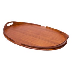 Large Danish Oval Teak Tray by Jens Quistgaard for Dansk