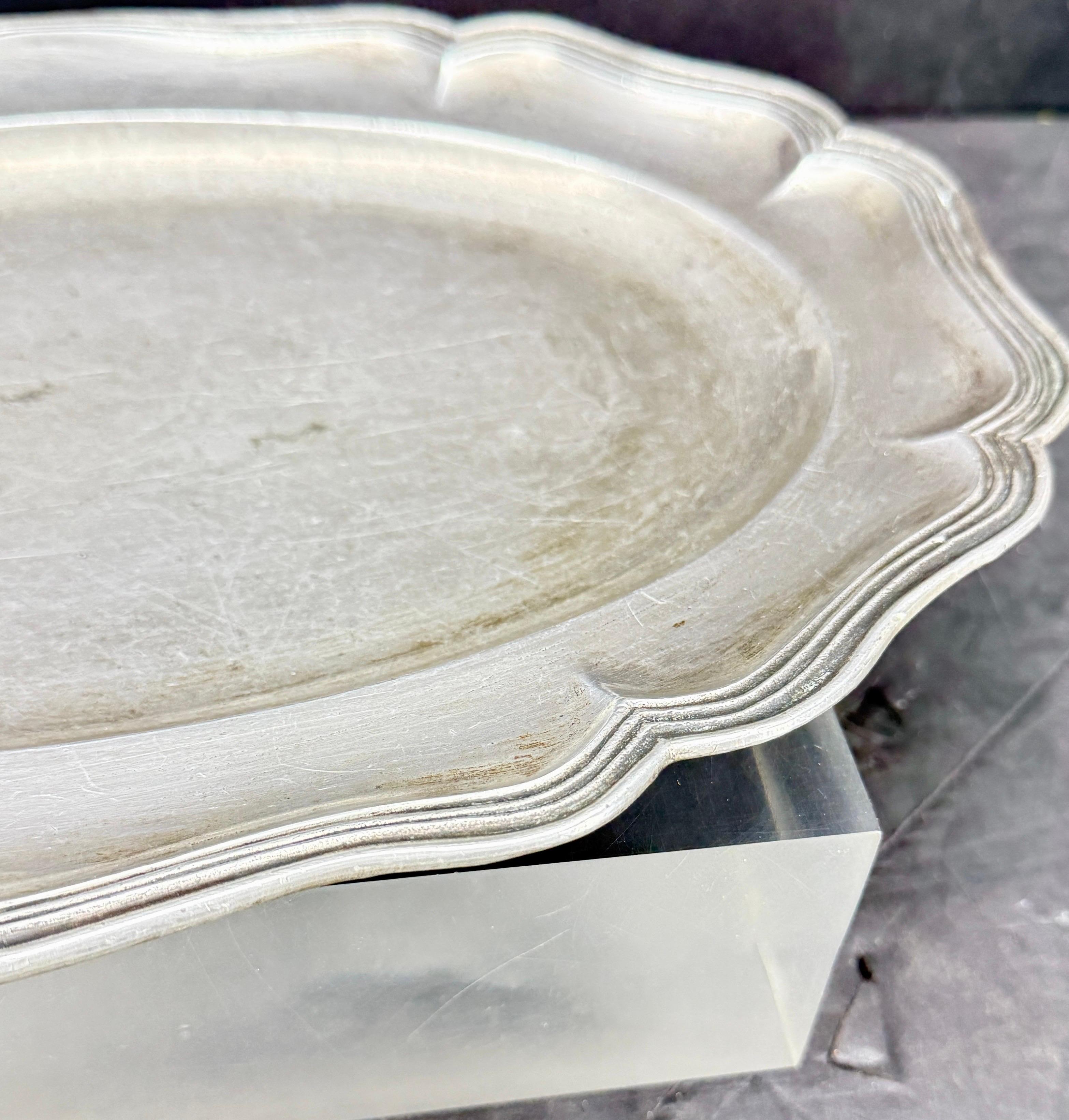 Large Danish Rococo Pewter Charger Tray, c 1780 For Sale 7