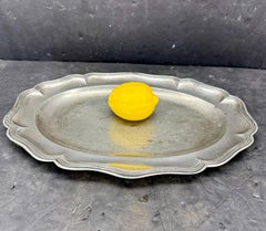 Large Danish Rococo Pewter Charger Tray, c 1780