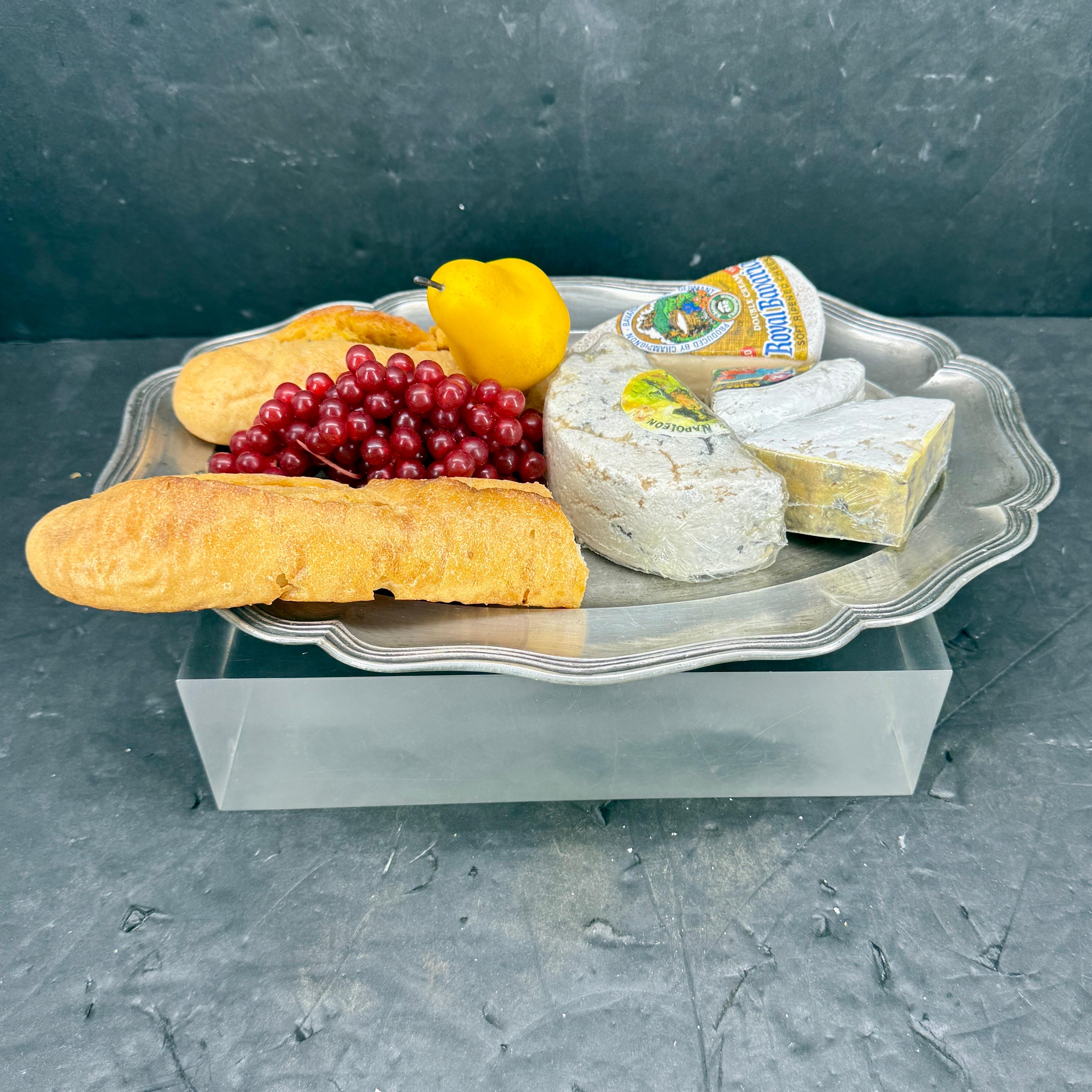 Hand-Crafted Large Danish Rococo Pewter Charger Tray, c 1780 For Sale