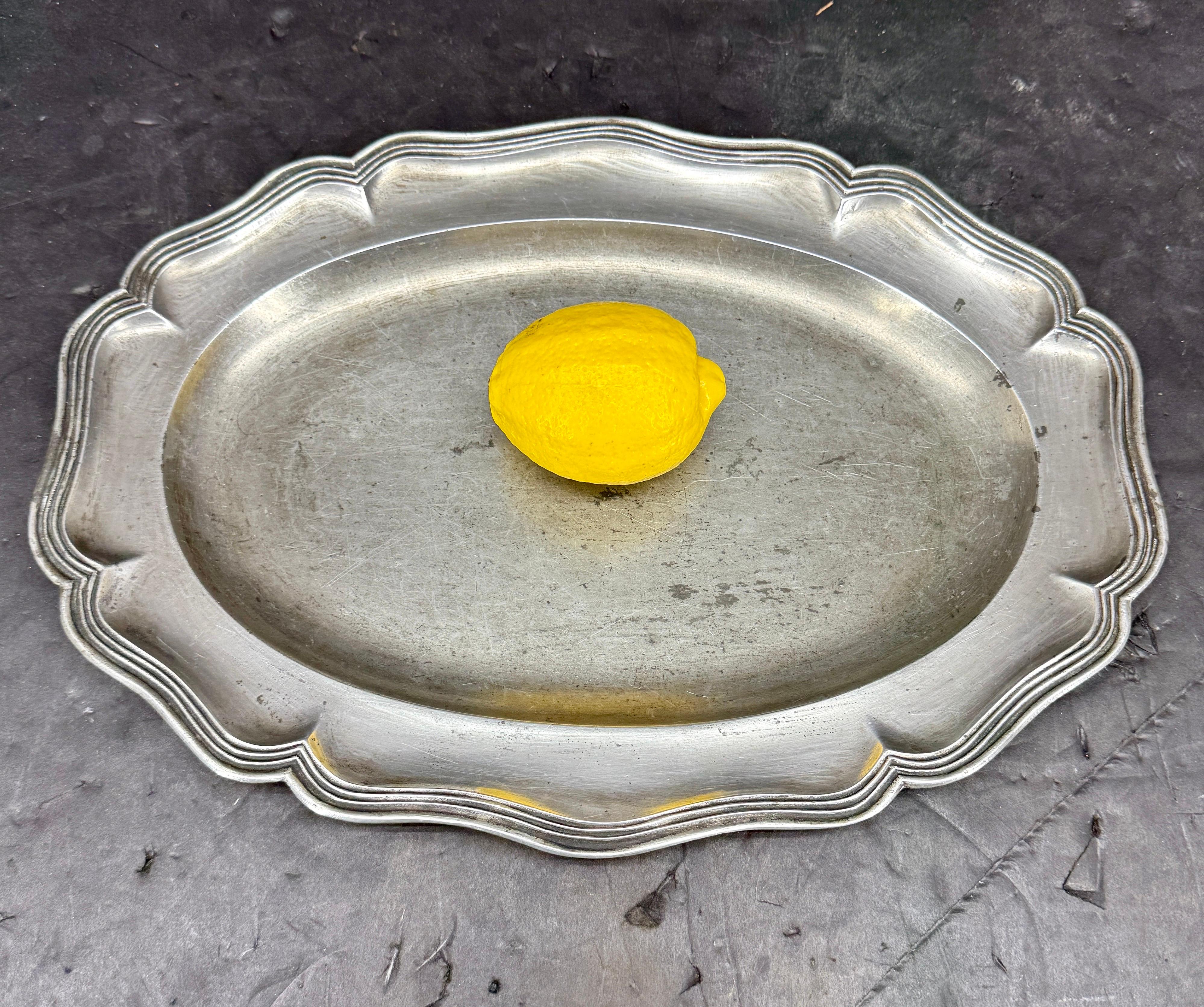 Large Danish Rococo Pewter Charger Tray, c 1780 For Sale 2