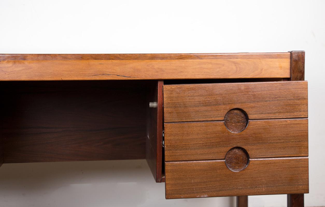 Large Danish Rosewood Executive Desk by Christian Linneberg 1960. For Sale 2