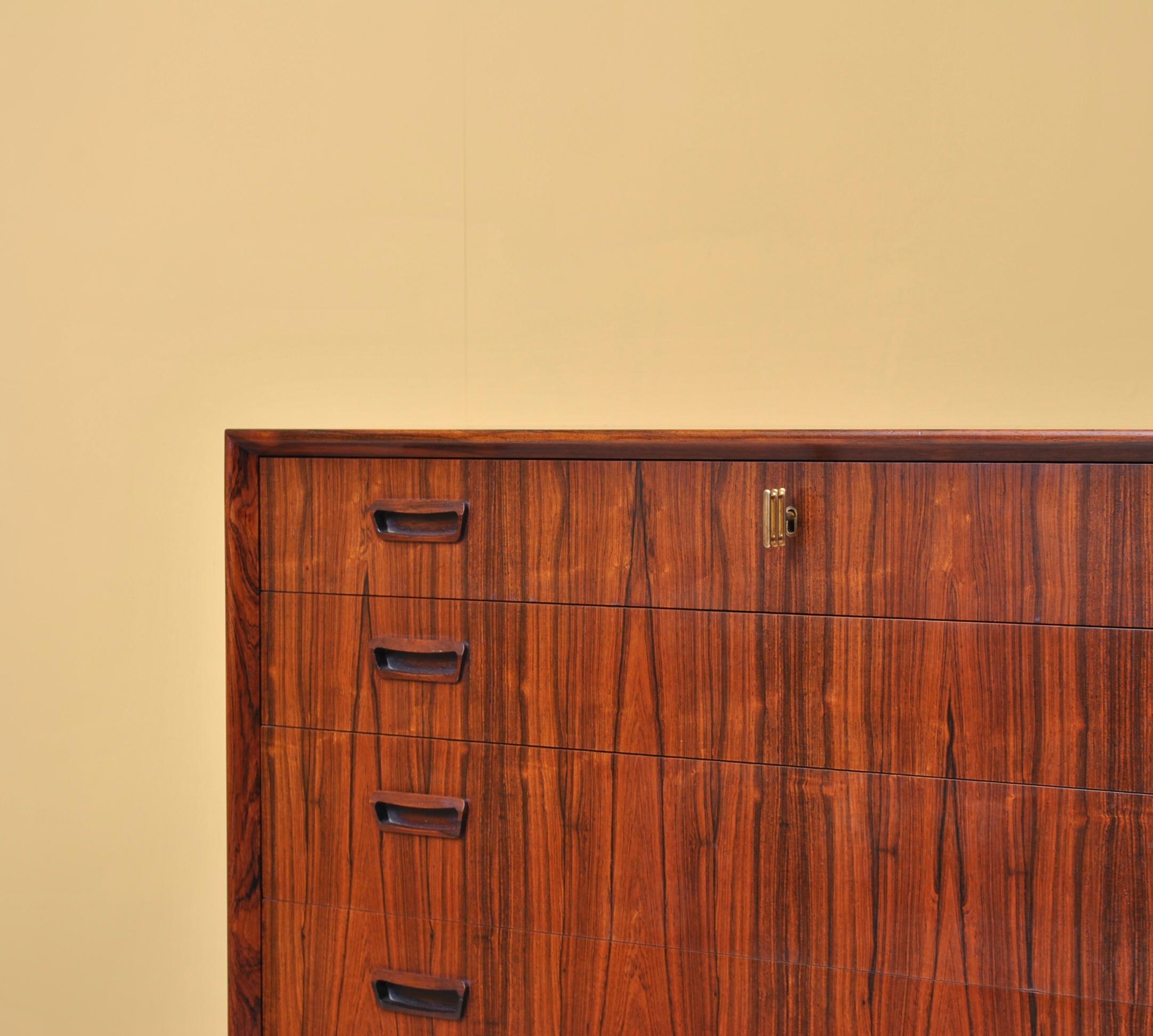 Large Danish Rosewood Midcentury Chest In Good Condition In London, GB