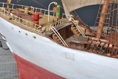 Large Danish Scratch-Built Folk Art Model Ship