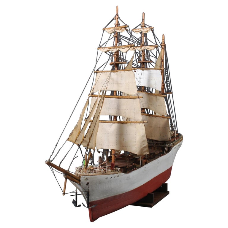 Large Danish ScratchBuilt Folk Art Model Ship at 1stDibs
