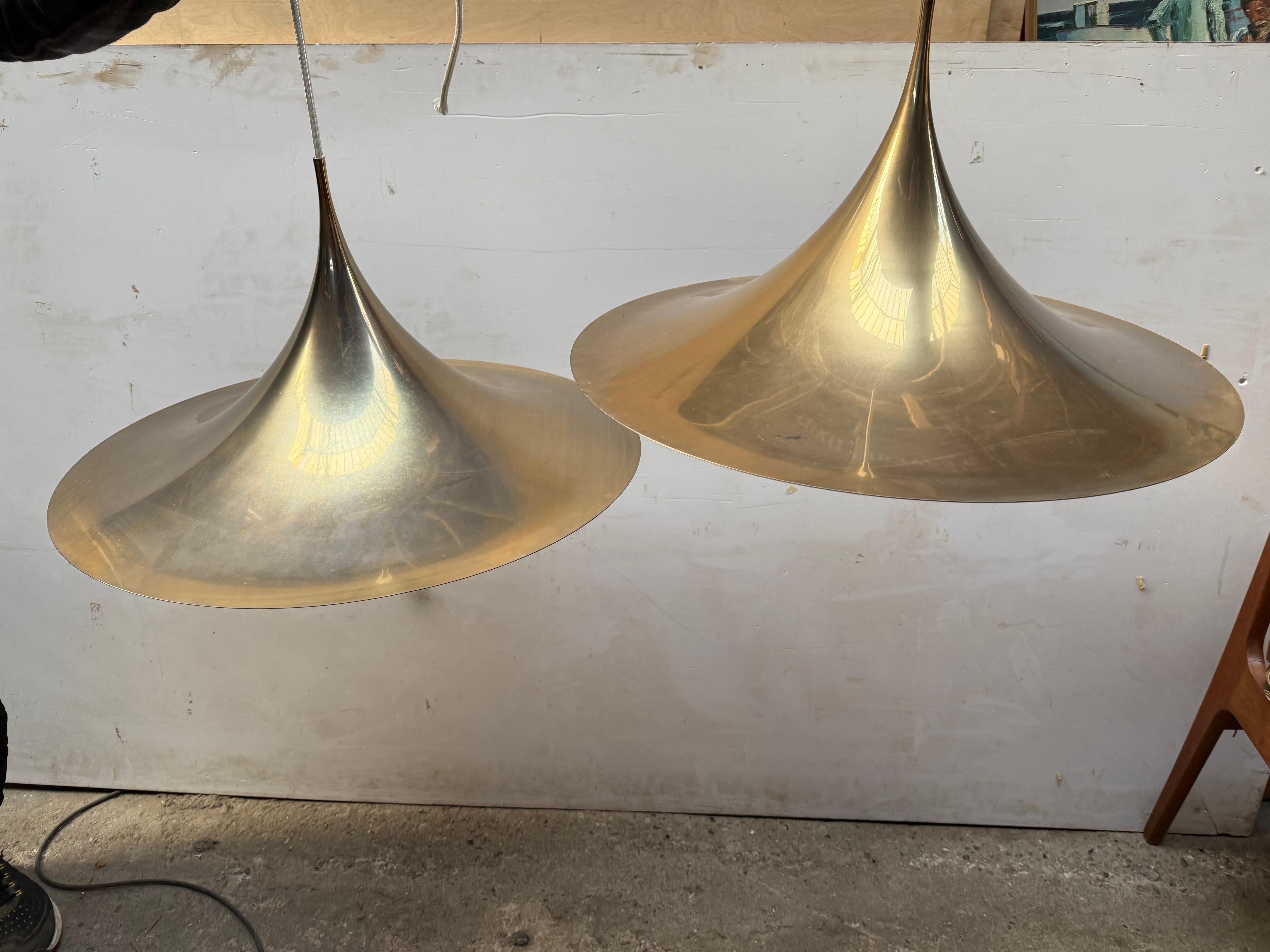 Large Danish Semi Pendant Lamps by Bonderup and Thorup for Fog and Morup, 1960s For Sale 5