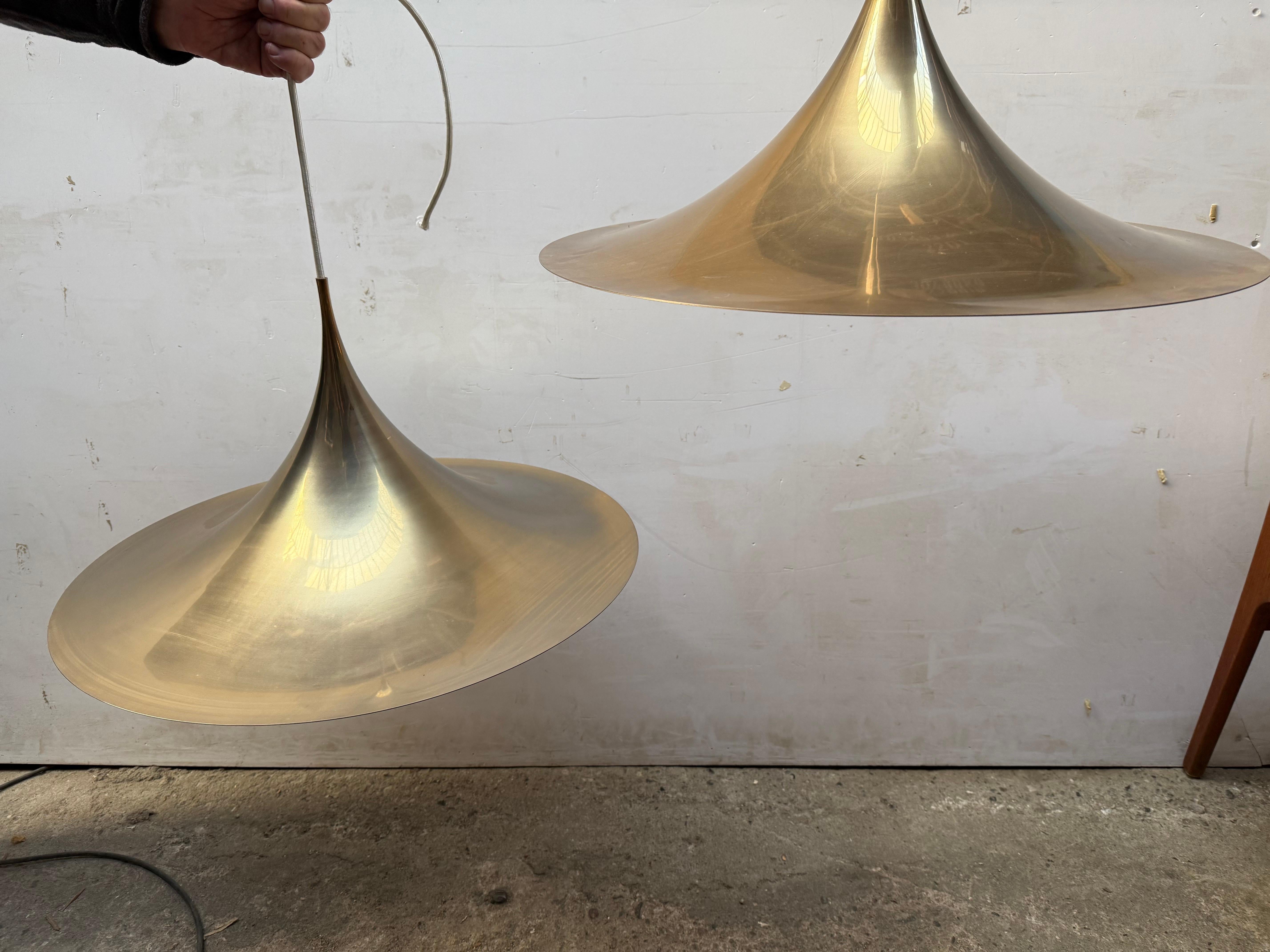 Large Danish Semi Pendant Lamps by Bonderup and Thorup for Fog and Morup, 1960s For Sale 1