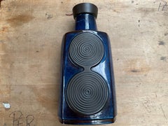 Grande vaso da terra danese Søholm di Einar Johansen con smalto lucido blu, anni '60