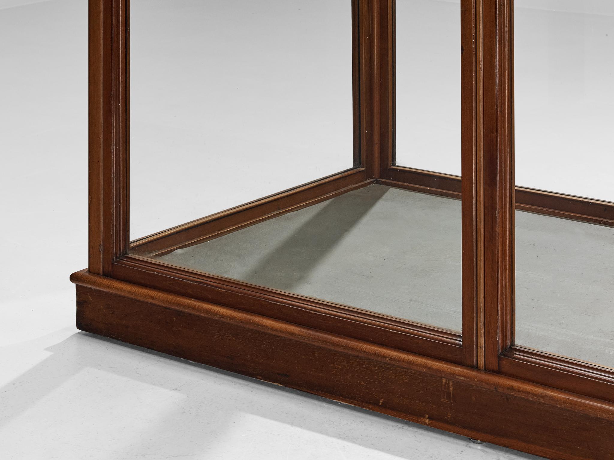 Mid-20th Century Large Danish Showcase in Mahogany and Glass For Sale