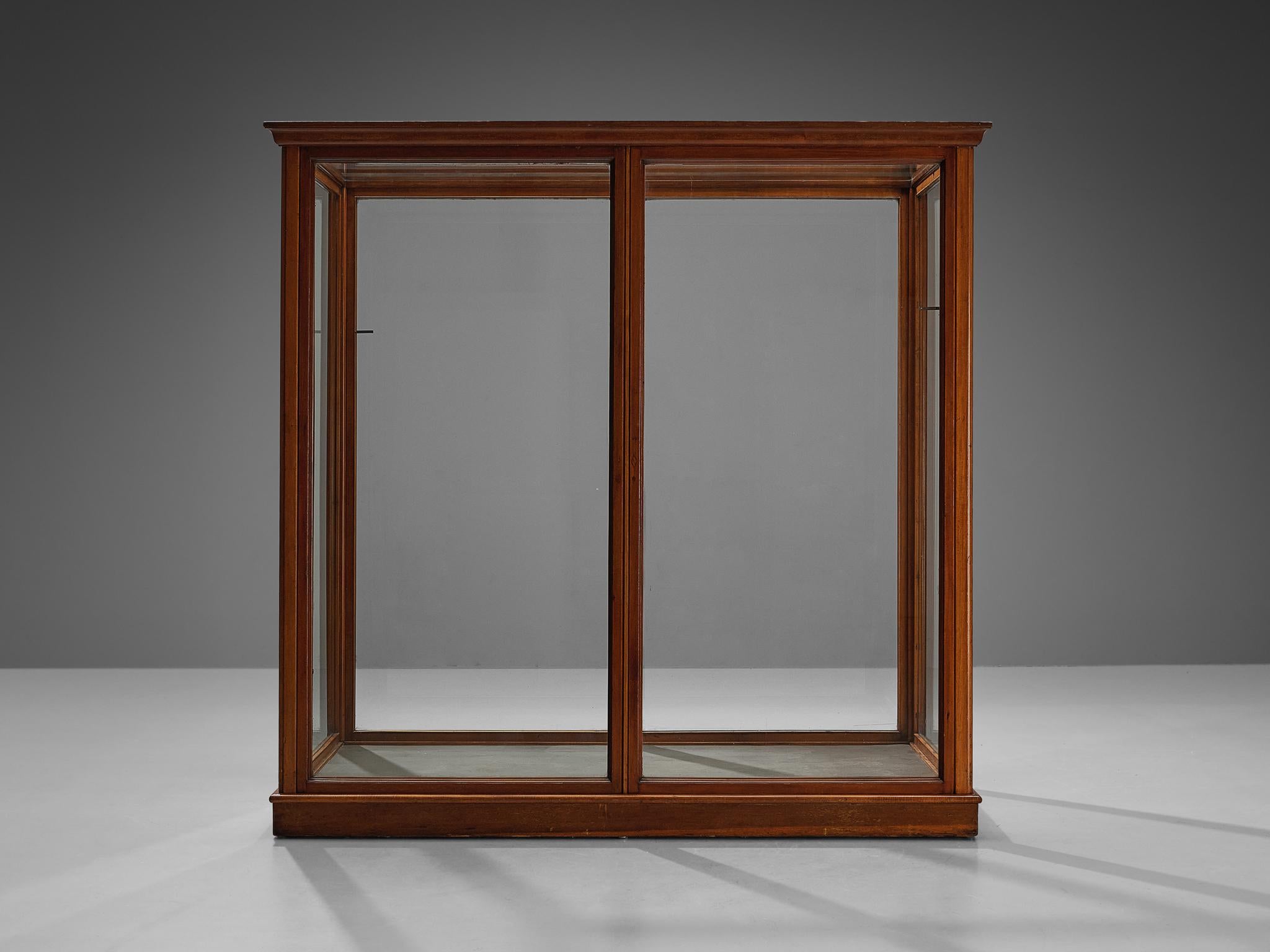 Large Danish Showcase in Mahogany and Glass For Sale 1