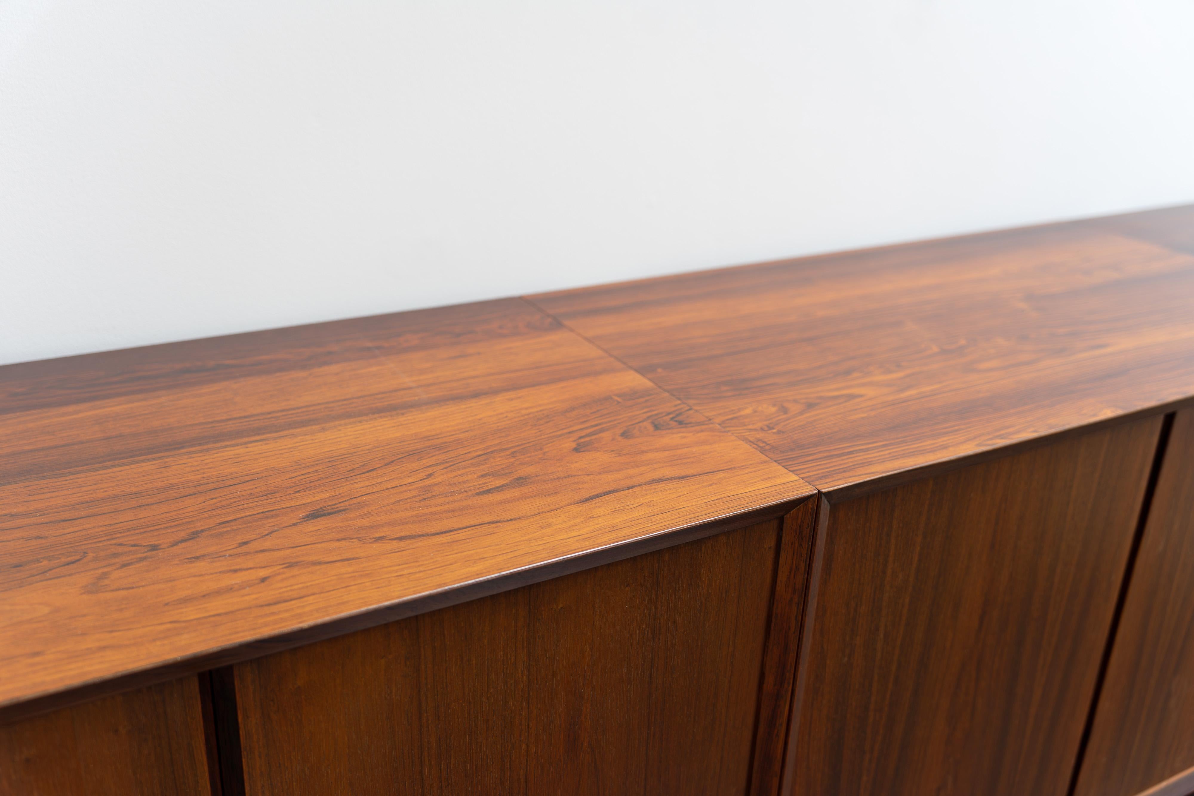 Large Danish Sideboard by Poul Cadovius Rosewood Wall-Mounted 1960s 11