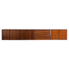 Large Danish Sideboard by Poul Cadovius Rosewood Wall-Mounted 1960s