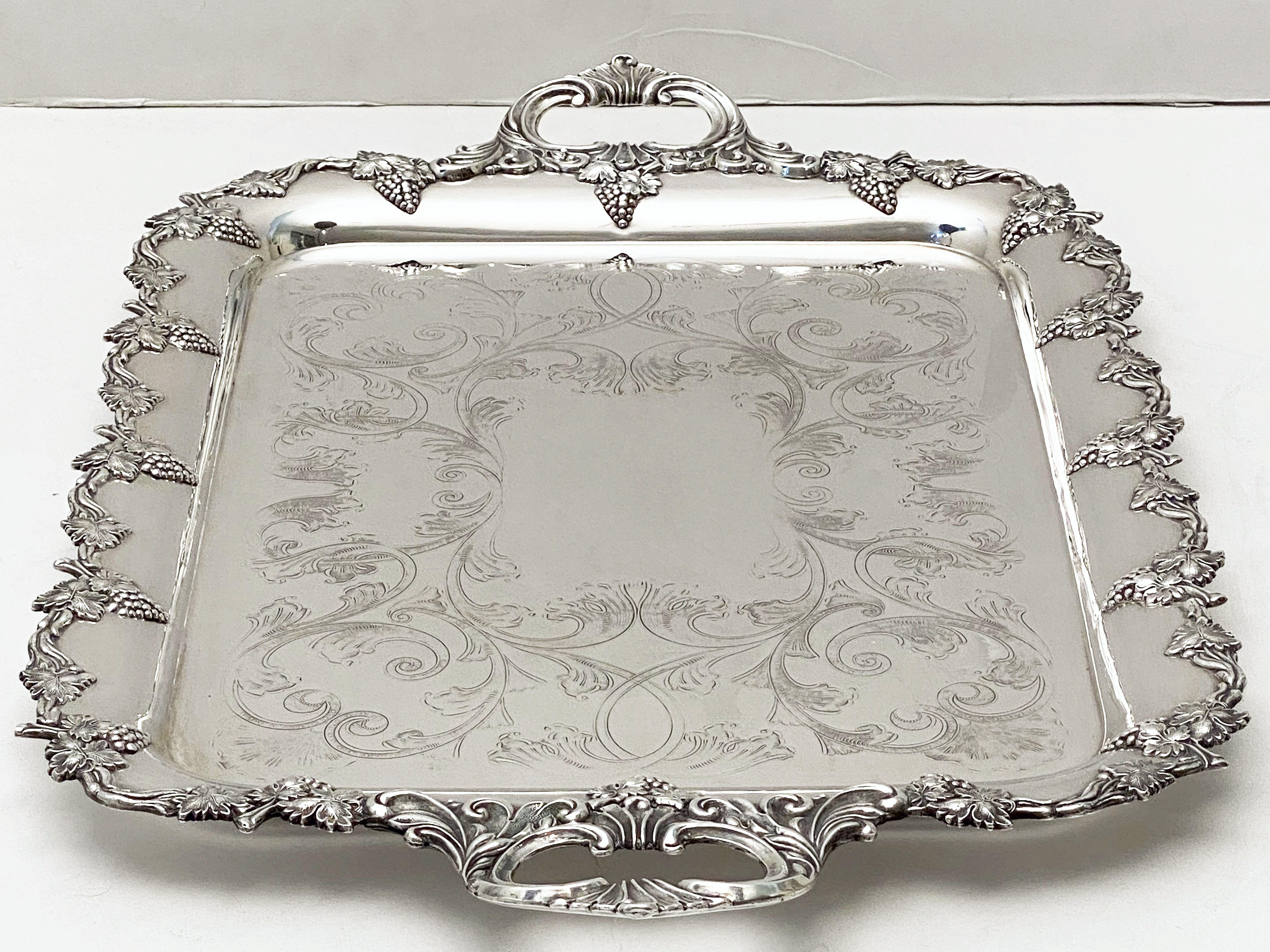 Large Danish Silver Rectangular Serving or Drinks Tray 5