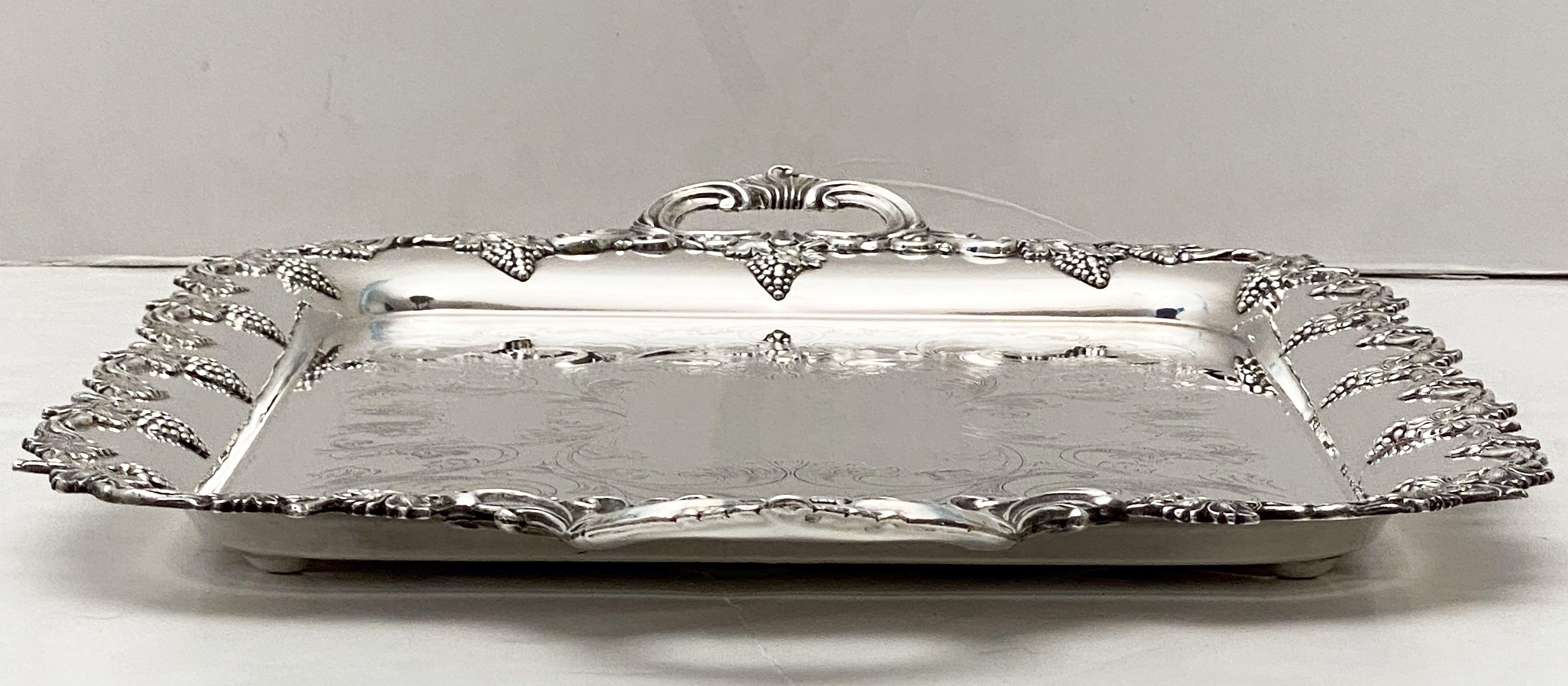 Large Danish Silver Rectangular Serving or Drinks Tray 6