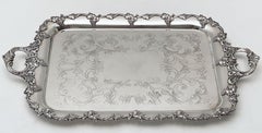 Large Danish Silver Rectangular Serving or Drinks Tray
