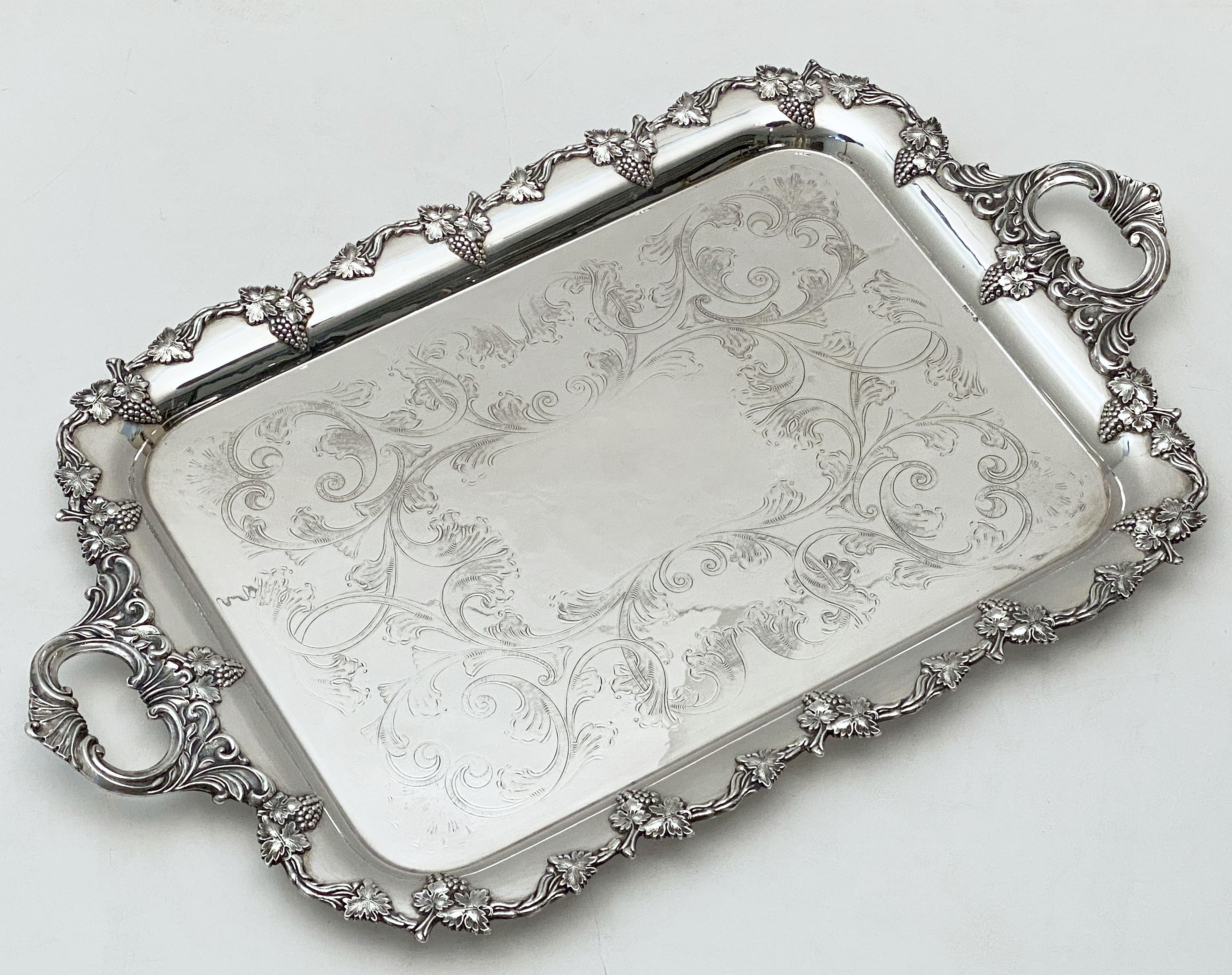 large silver drinks tray