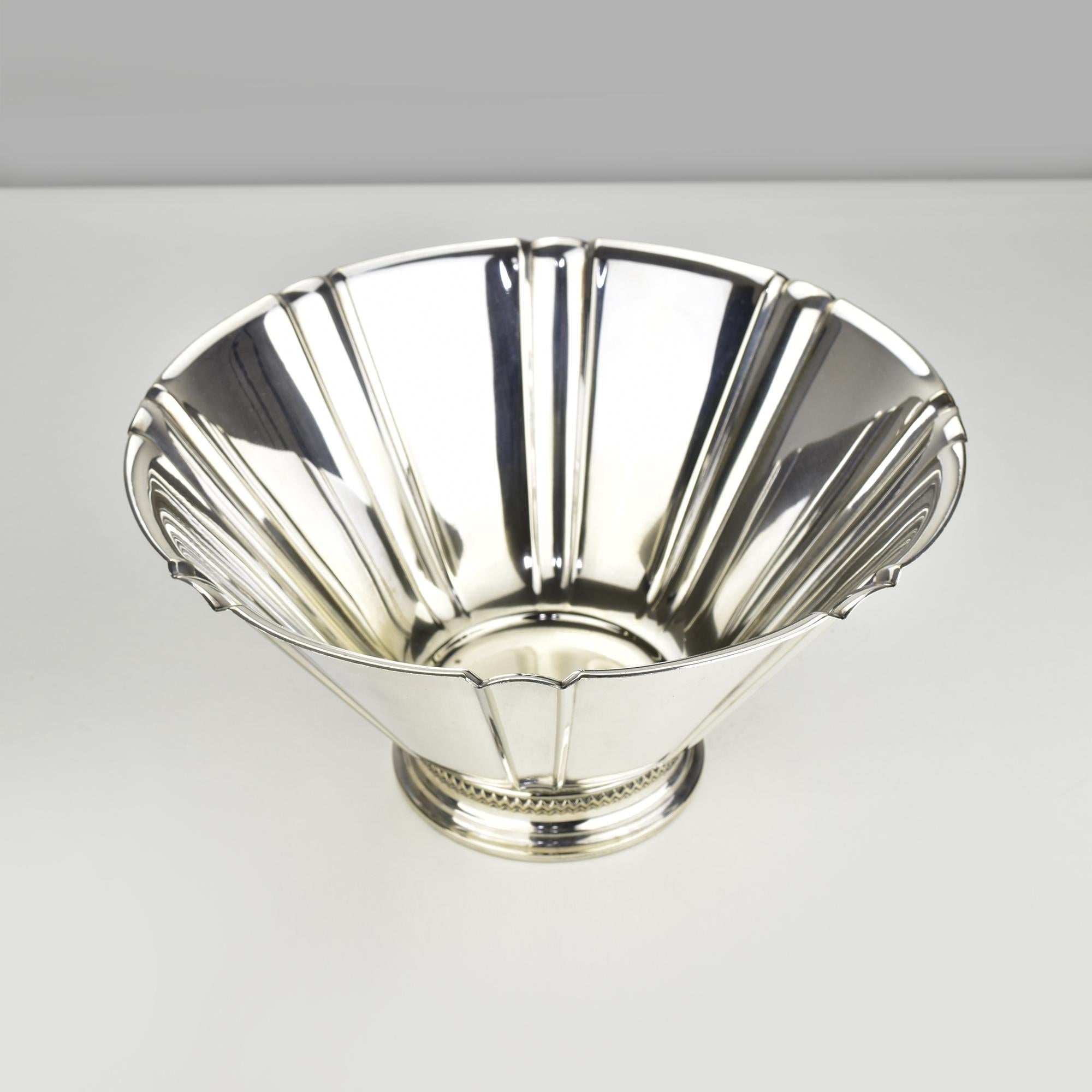Large Danish Silverplate Bowl by Carl M. Cohr, ATLA, Art Deco Design in vendita 3