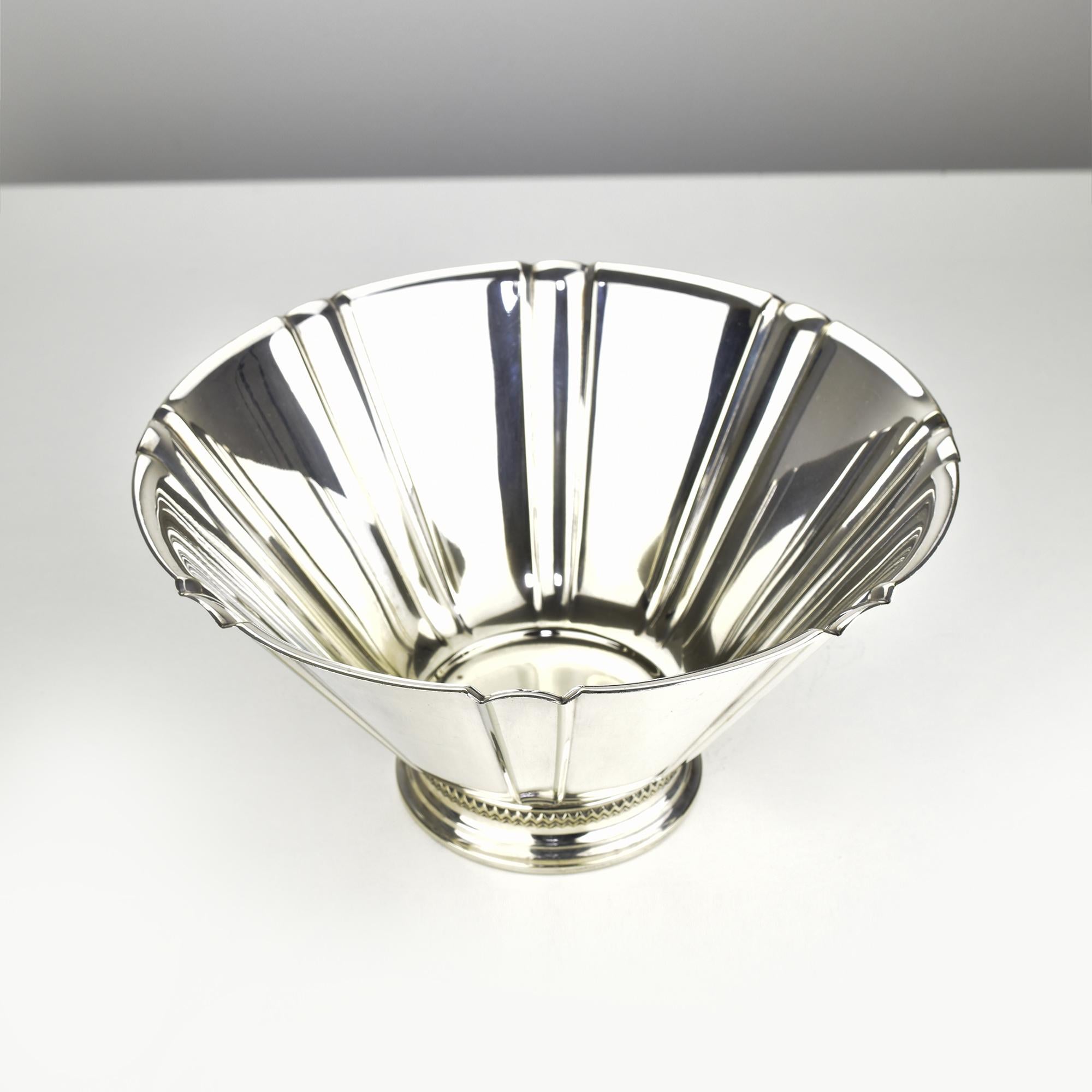Large Danish Silverplate Bowl by Carl M. Cohr, ATLA, Art Deco Design in vendita 1