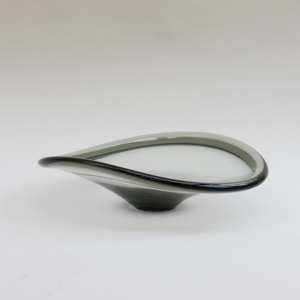 20th Century Large Danish Smoked Handblown Selandia Bowl by Per Lutken for Holmegaard Denmark