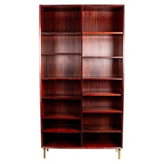 Large Danish tall shelf in rosewood by Erik Brouer for Brouer’s Mobelfabrik.