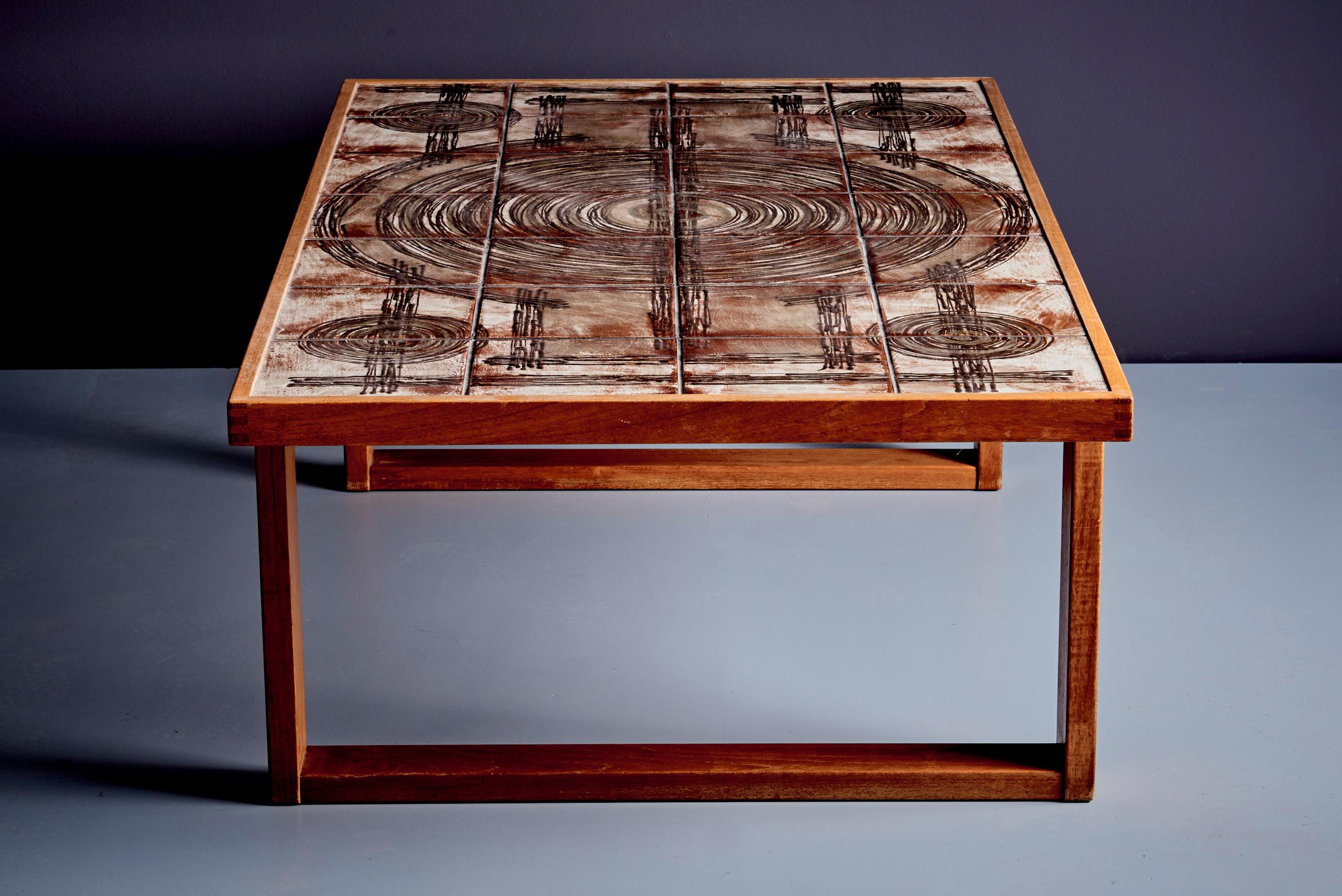 Großes dänisches Teakholz-Kunst-Sofa oder Couchtisch von Ox-Art (Dänisch) im Angebot