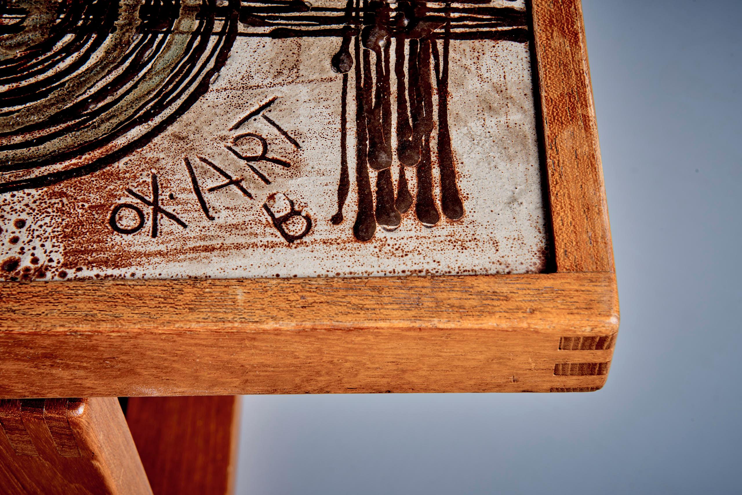 Großes dänisches Teakholz-Kunst-Sofa oder Couchtisch von Ox-Art (Ende des 20. Jahrhunderts) im Angebot
