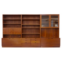 Gran librería danesa de teca de Sejling Skabe, década de 1960.
