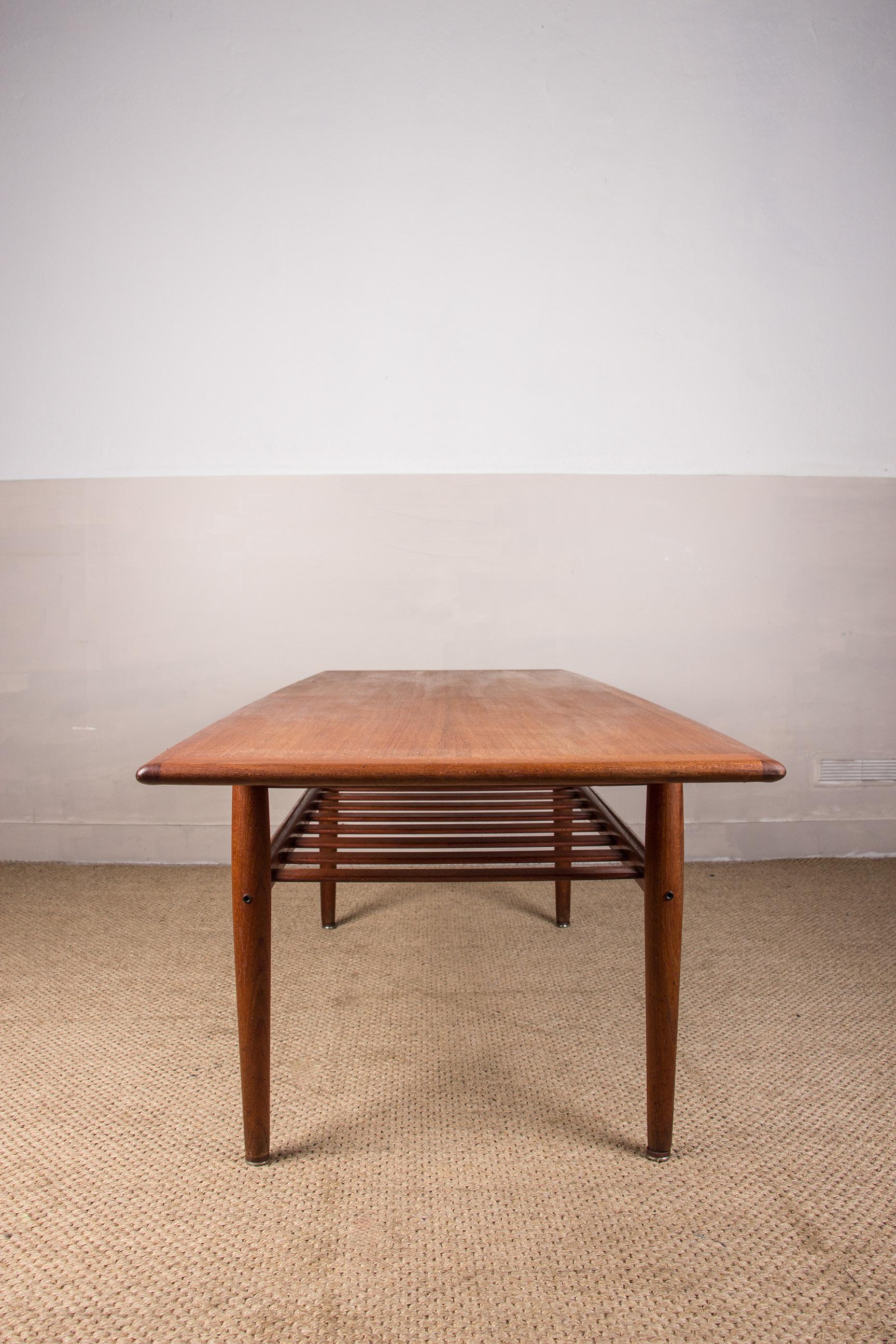 Large Danish Teak Coffee Table by Grete Jalk for Glostrup Mobelfabrik, 1960 For Sale 6