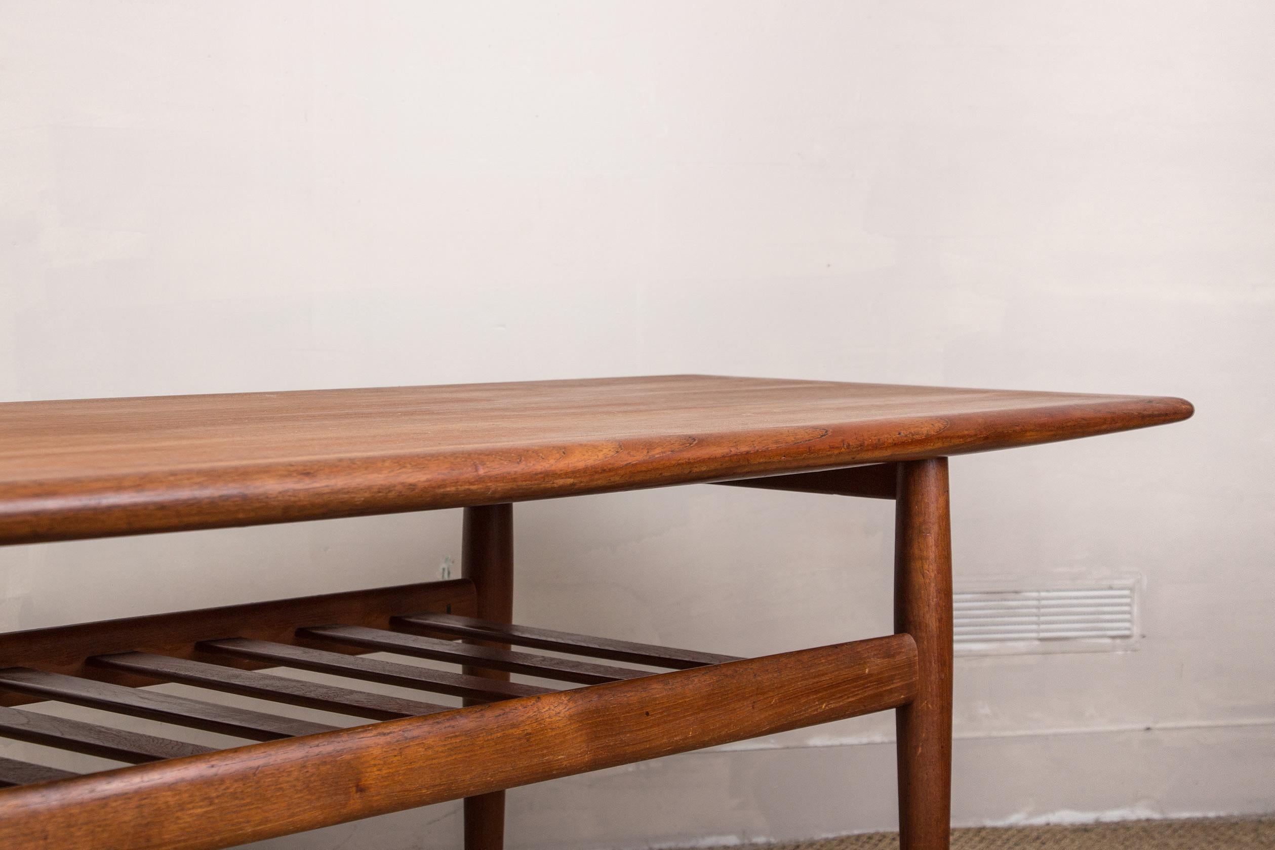 Grande table basse danoise en teck, à deux niveaux, par Grete Jalk pour Glostrup 1960. en vente 3