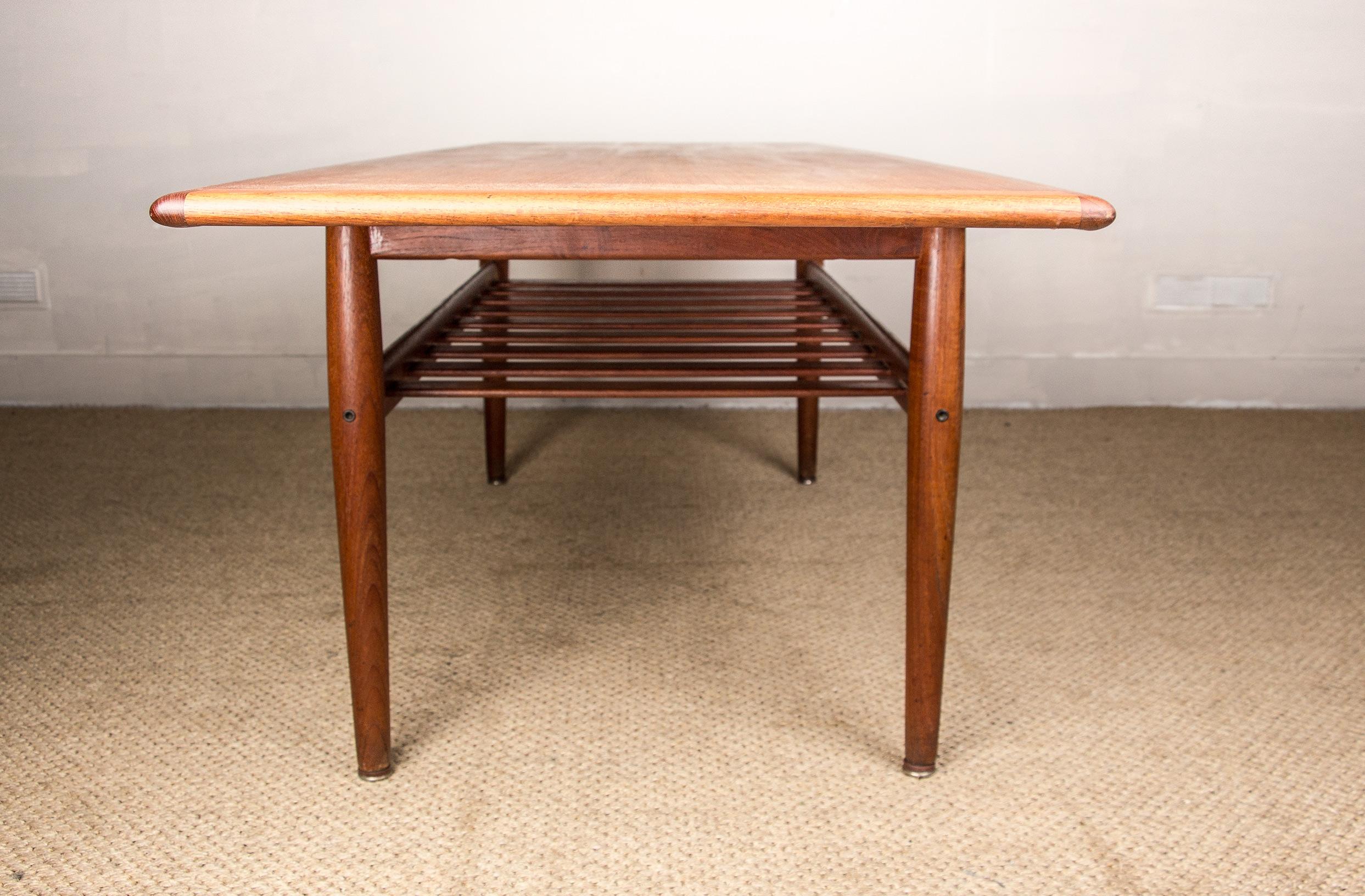 Grande table basse danoise en teck, à deux niveaux, par Grete Jalk pour Glostrup 1960. en vente 6