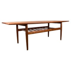 Large Danish teak coffee table, two levels, by Grete Jalk for Glostrup 1960.