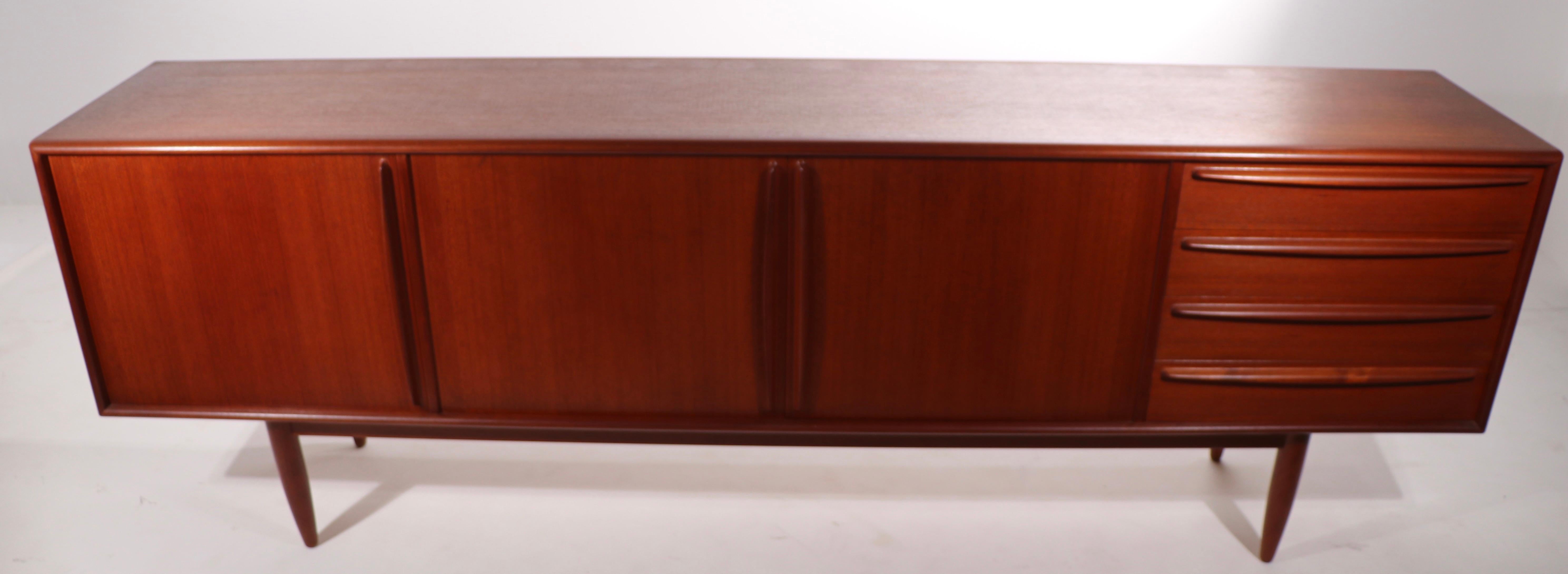 Large Danish Teak Credenza Dry Bar In Good Condition In New York, NY