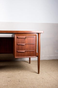 Large Danish Teak Double Sided Executive Office Desk, 1960