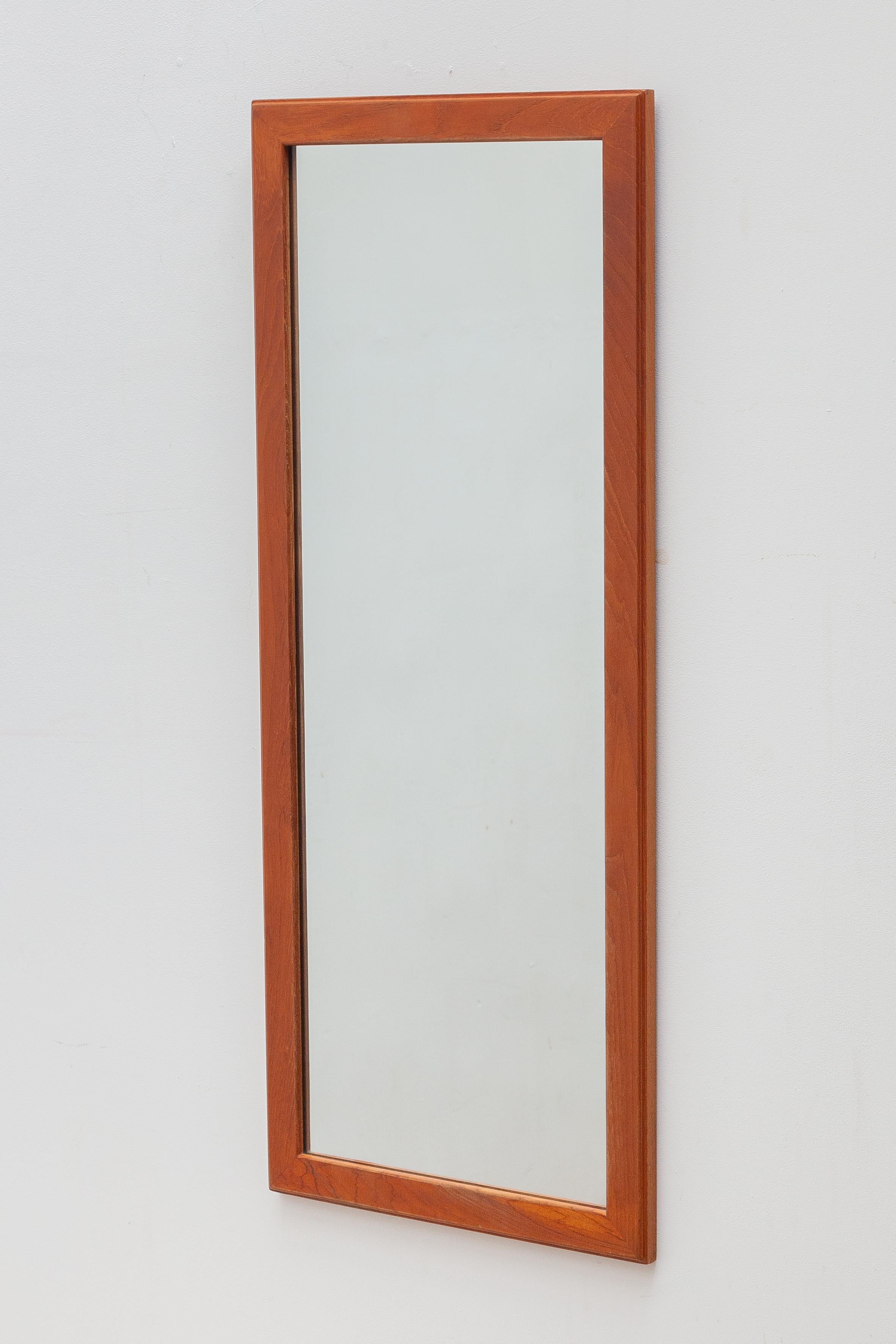 Vintage wall mirror by Aksel Kjersgaard. . Produced by Kjersgaard, Odder furniture, Denmark, circa 1960. Original good condition.Large size,Height 105 cm.