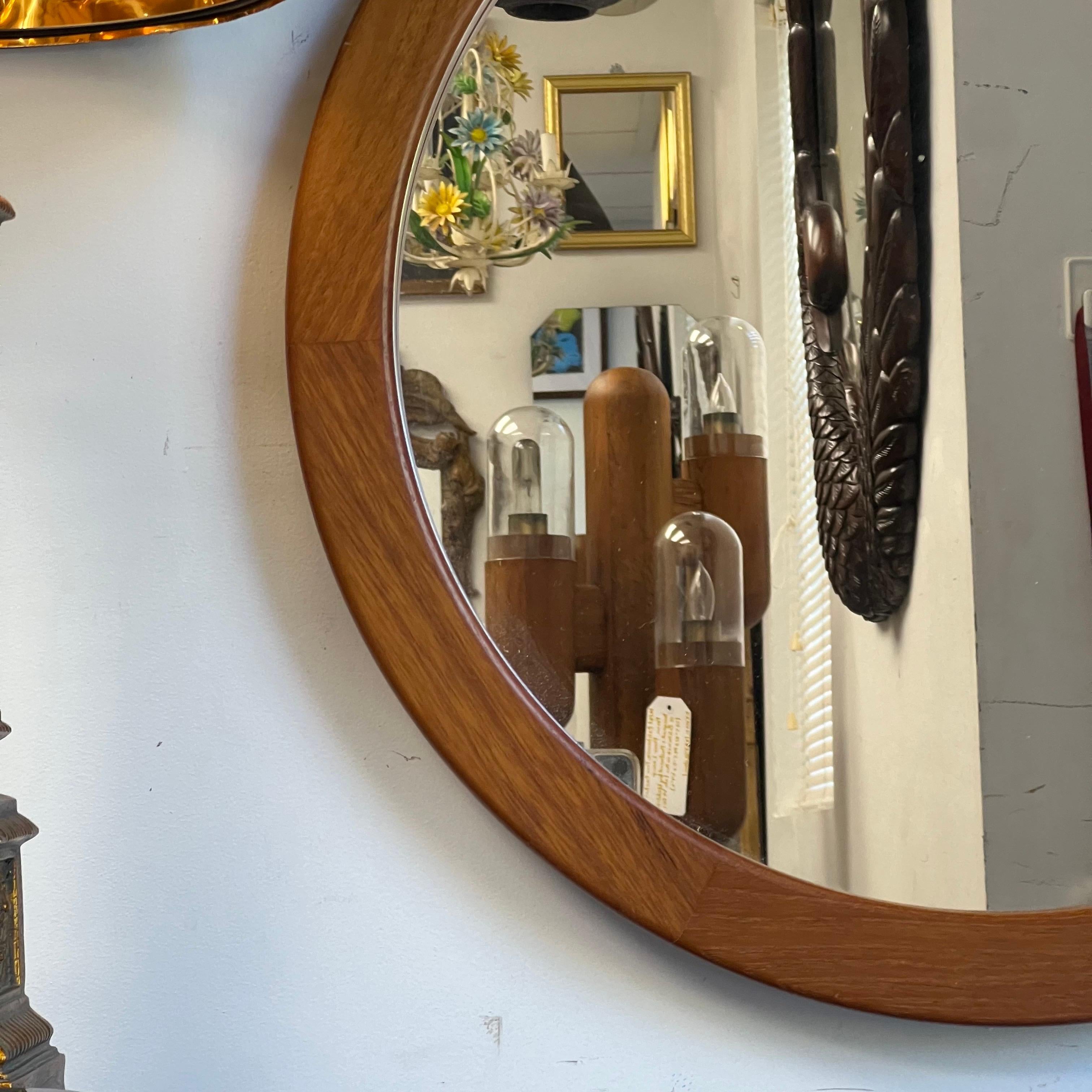 Scandinavian Modern Large Danish Teak Mirror by Pedersen & Hansen, Viby J For Sale